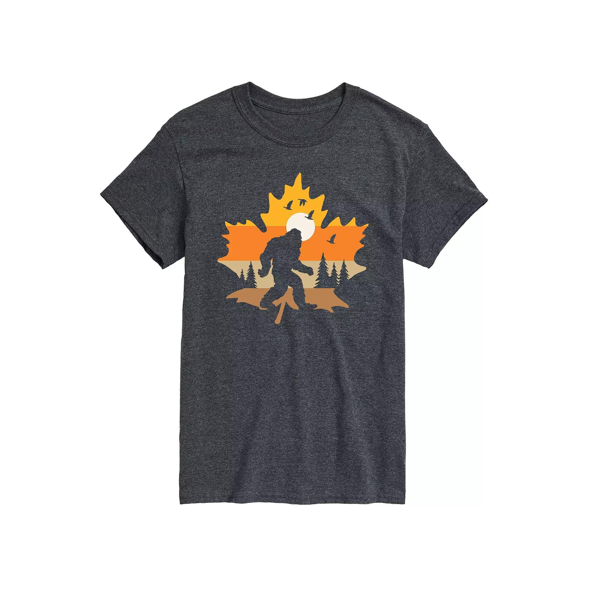 Big & Tall Fall Sasquatch Leaf Tee, Men's, Size: 3XB, Gray Product Image