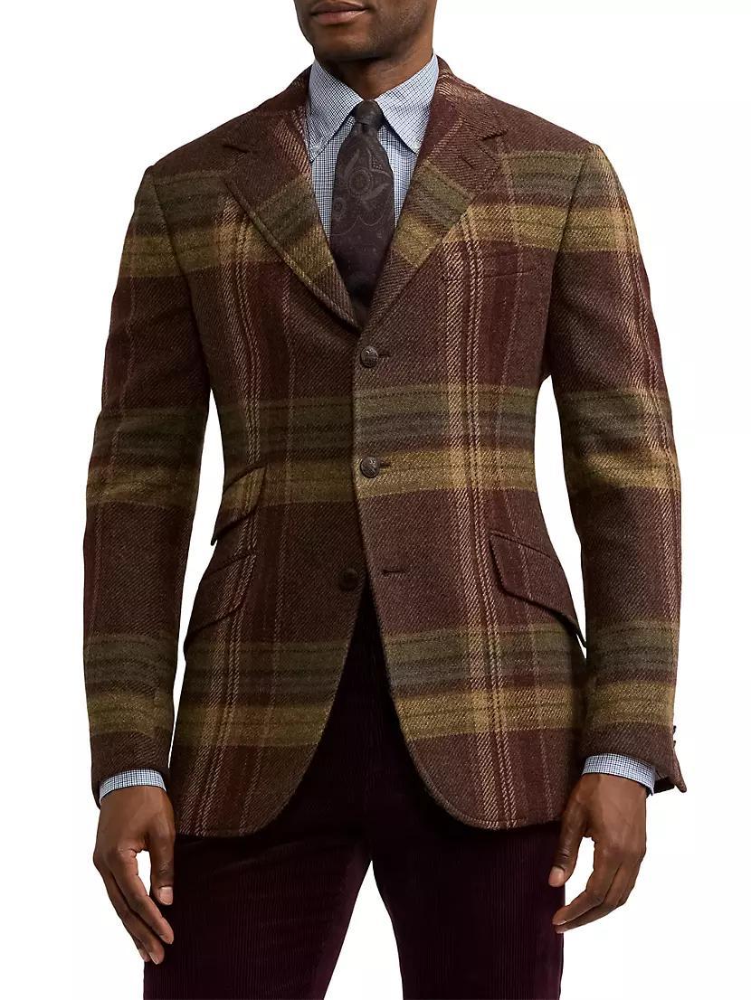 Kent Plaid Wool Single-Breasted Sport Coat Product Image