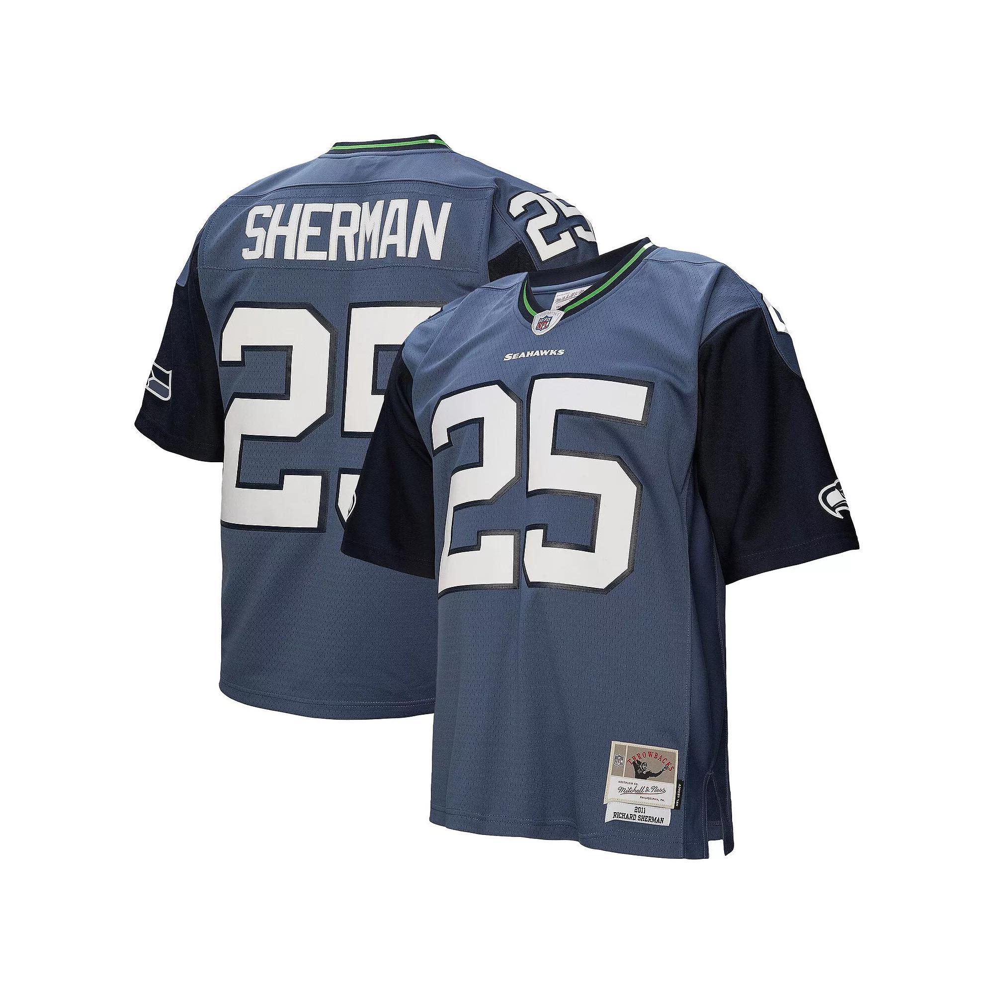 Men's Mitchell & Ness Richard Sherman Blue Seattle Seahawks 2011 Legacy Replica Jersey, Size: 3XL Product Image