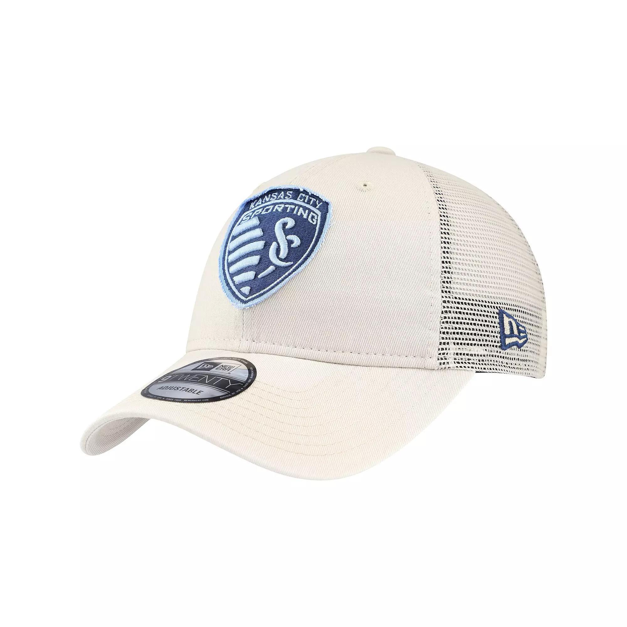 Mens New Era Tan Sporting Kansas City Game Day 9TWENTY Adjustable Trucker Hat Product Image
