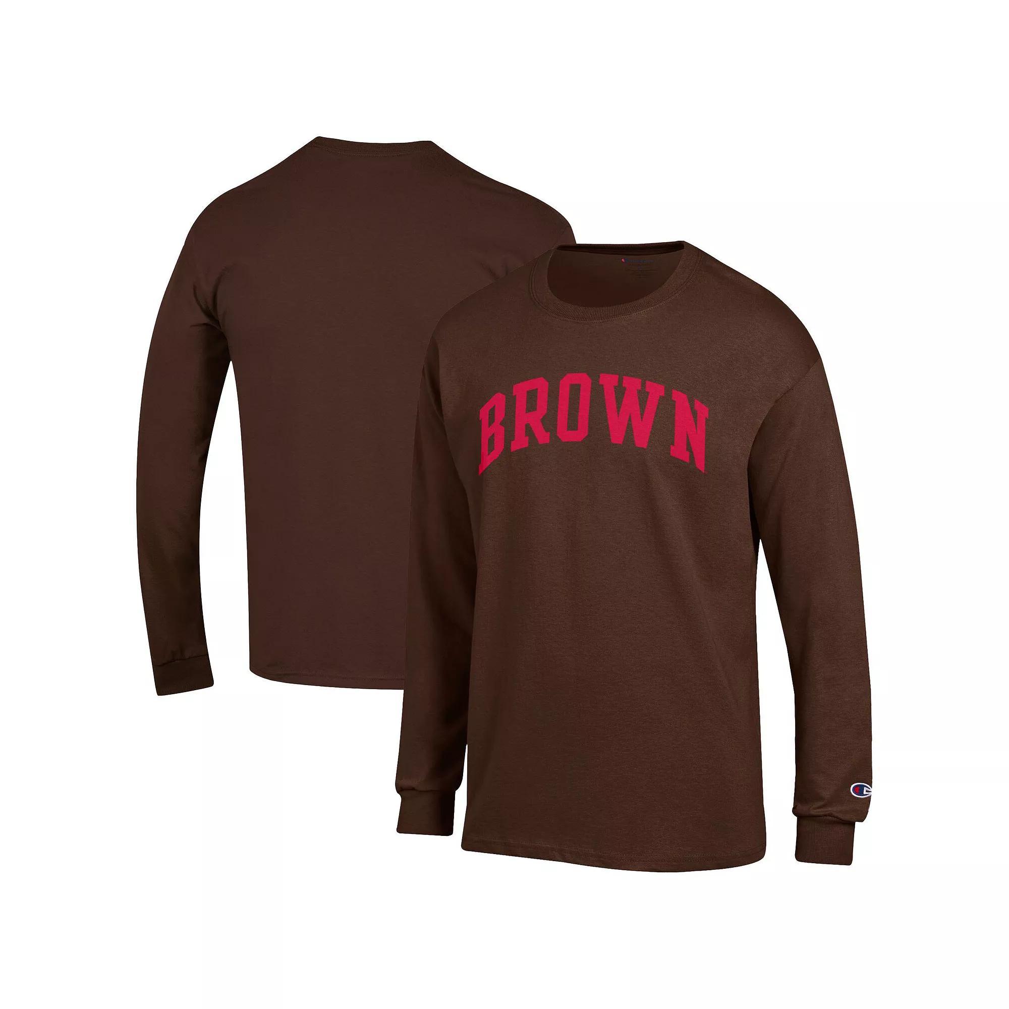 Men's Champion  Brown Brown Bears Basic Arch Long Sleeve T-Shirt, Size: 2XL, Nc2 Brown Product Image
