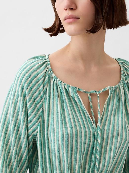 Linen-Blend Mini Dress Product Image