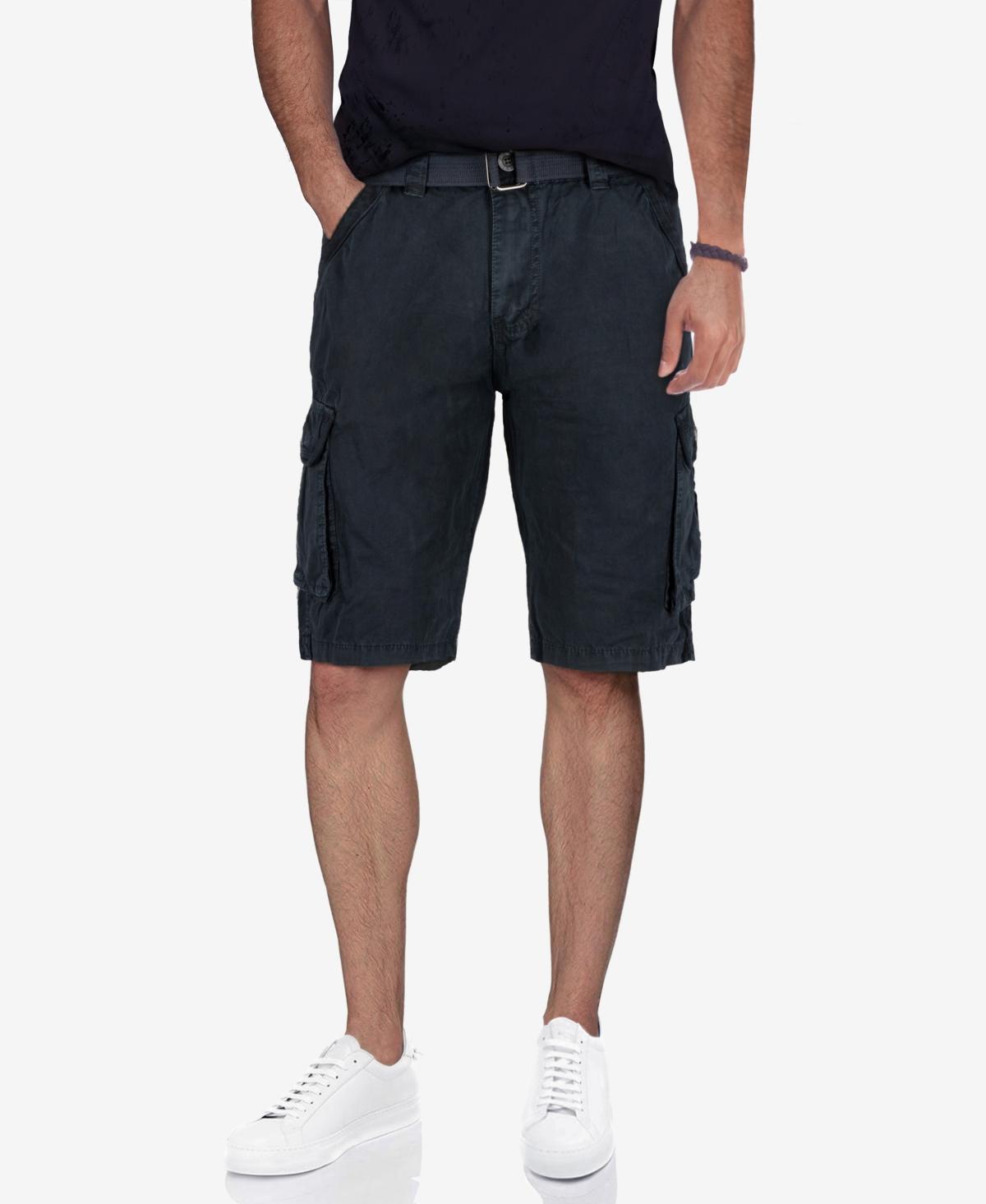 Men's RAW X by Xray Regular-Fit Belted Button Cargo Shorts, Size: 36, Black Product Image