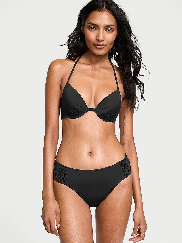 Essential Shirred Mid-Rise Bikini Bottom Product Image