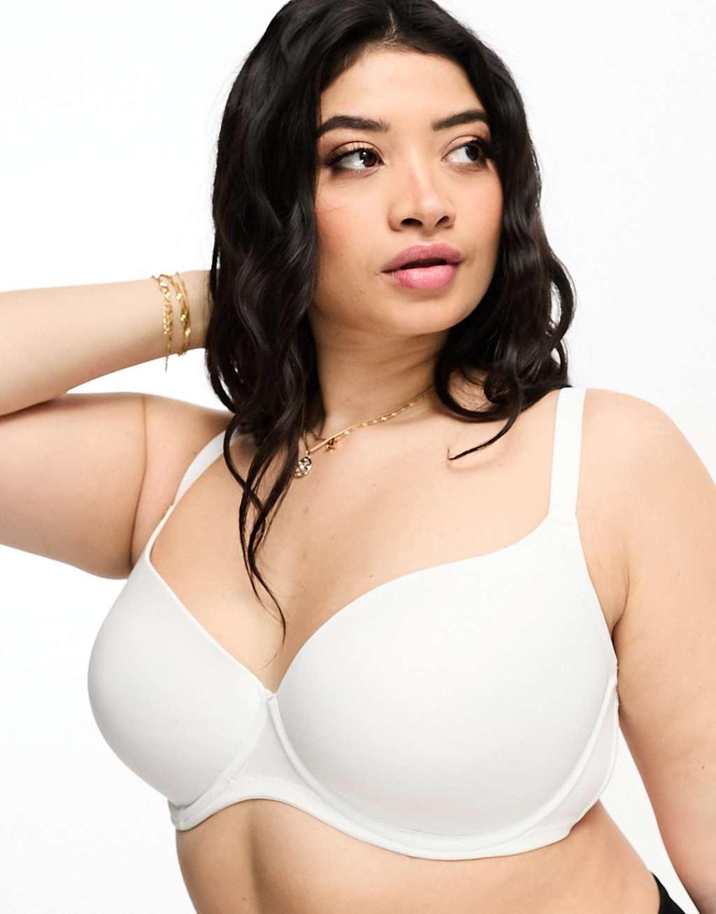 ASOS DESIGN Curve microfiber moulded T-shirt bra Product Image