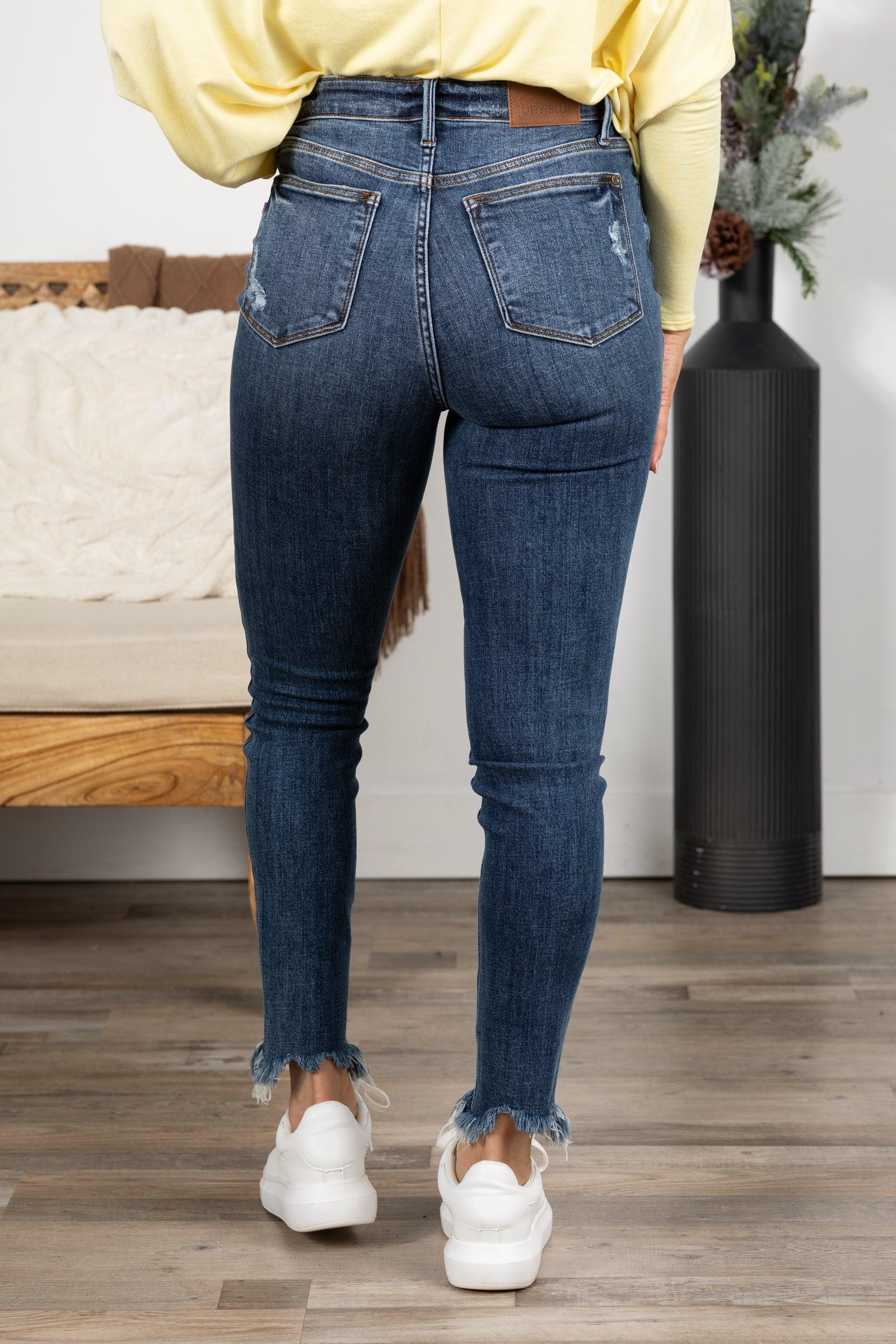 Judy Blue Skinny Shark Bit Hem Jean Product Image