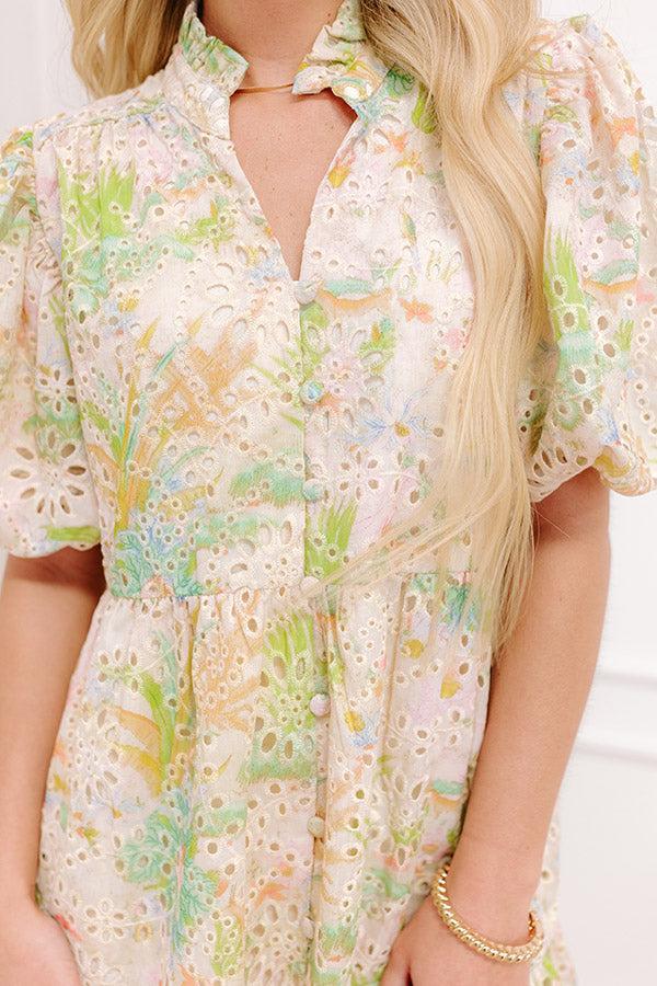 Springtime Grace Floral Eyelet Mini Dress Product Image