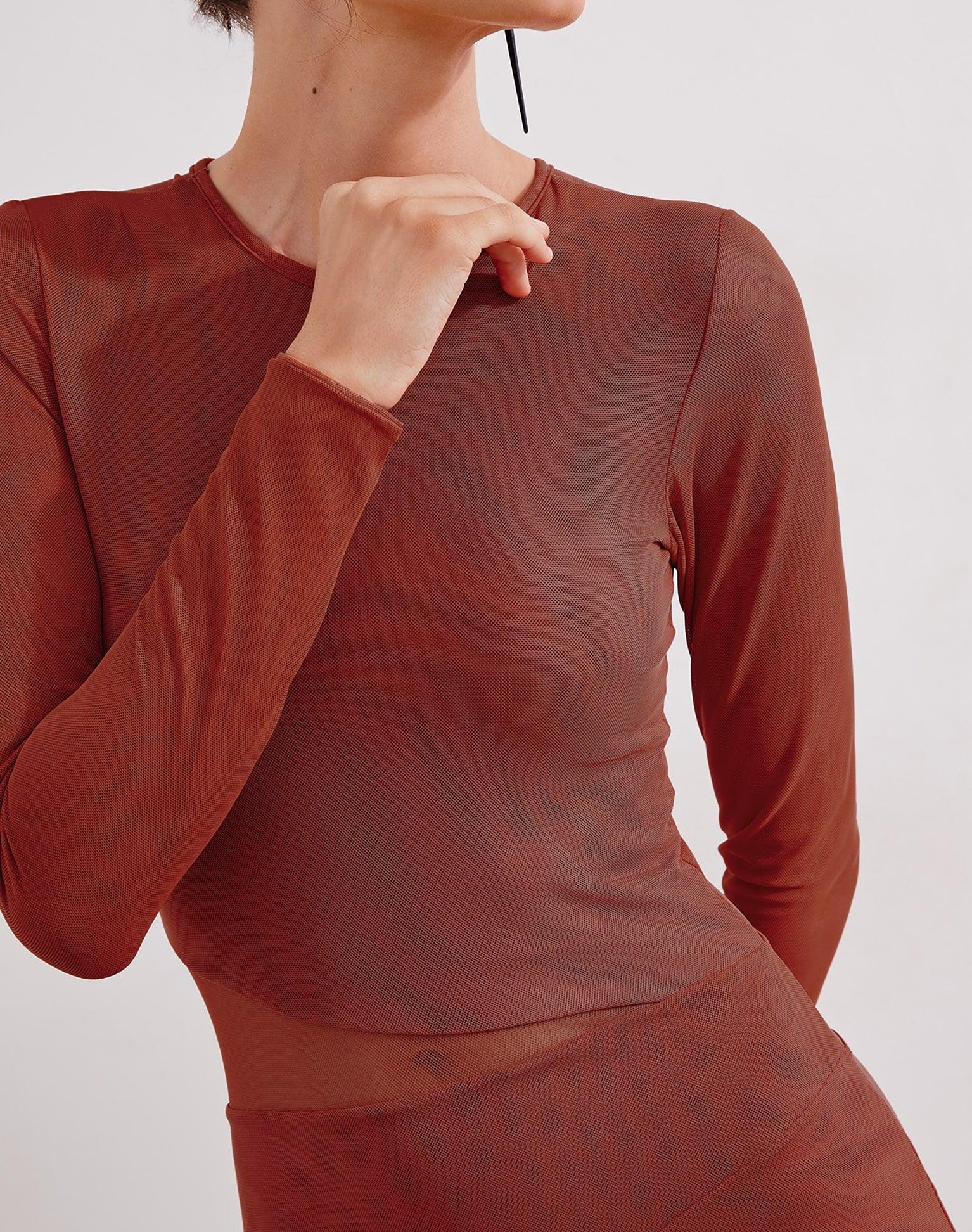 Nora Long Dress (exchange only) - Brick Product Image
