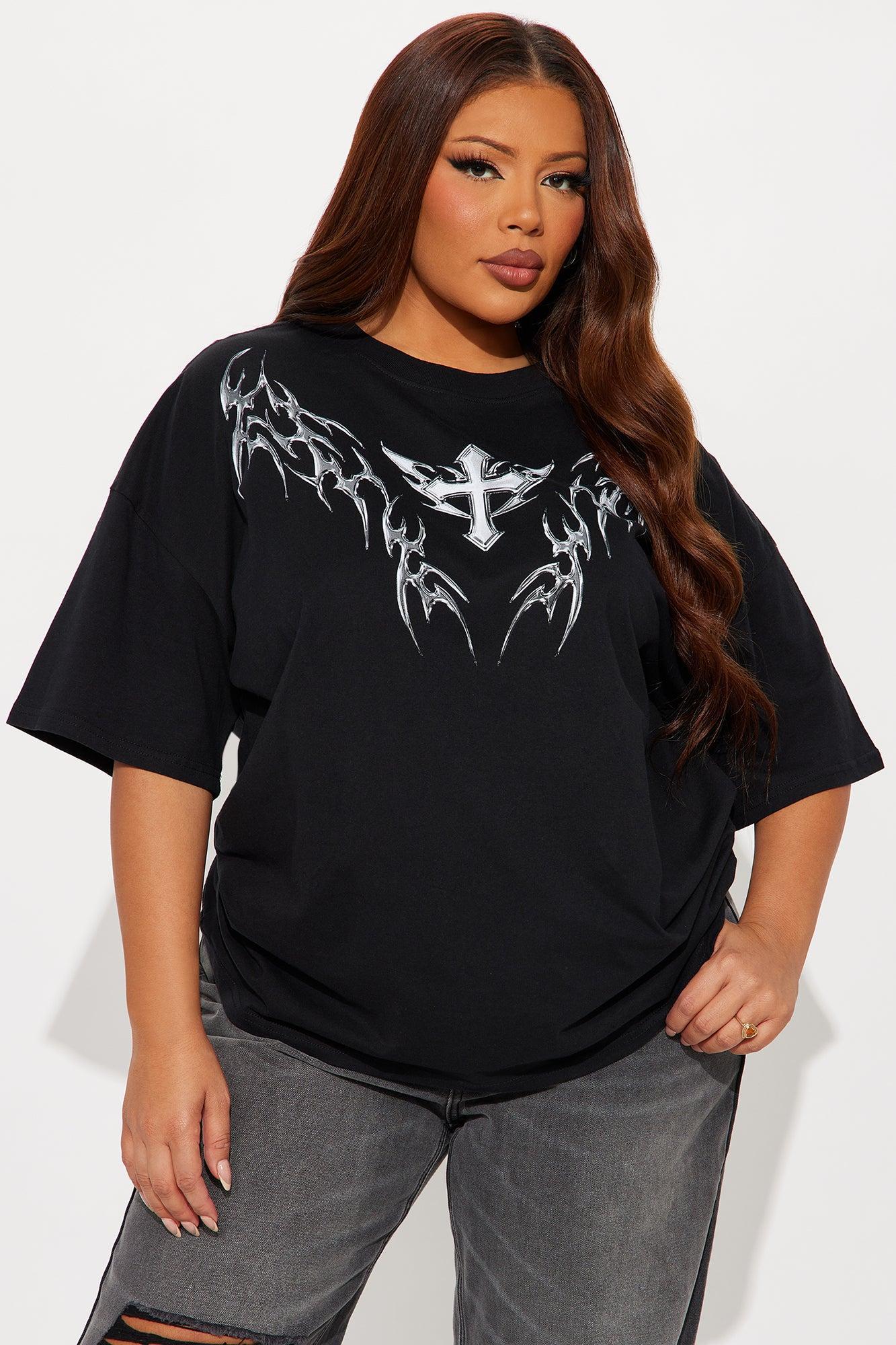 Edgy Cross Tee - Black Product Image