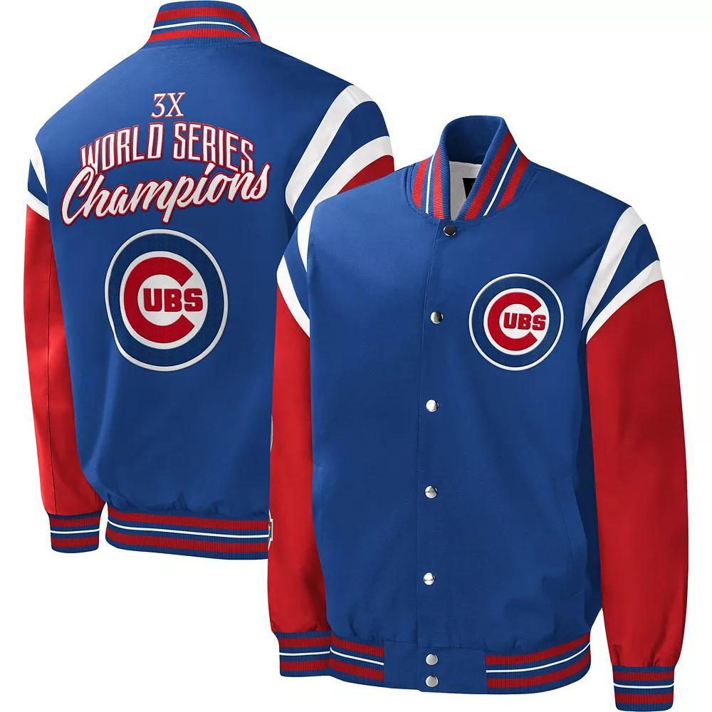 Men's G-III Sports by Carl Banks Royal Chicago Cubs Title Holder Full-Snap Varsity Jacket, Size: 2XL, Blue Product Image