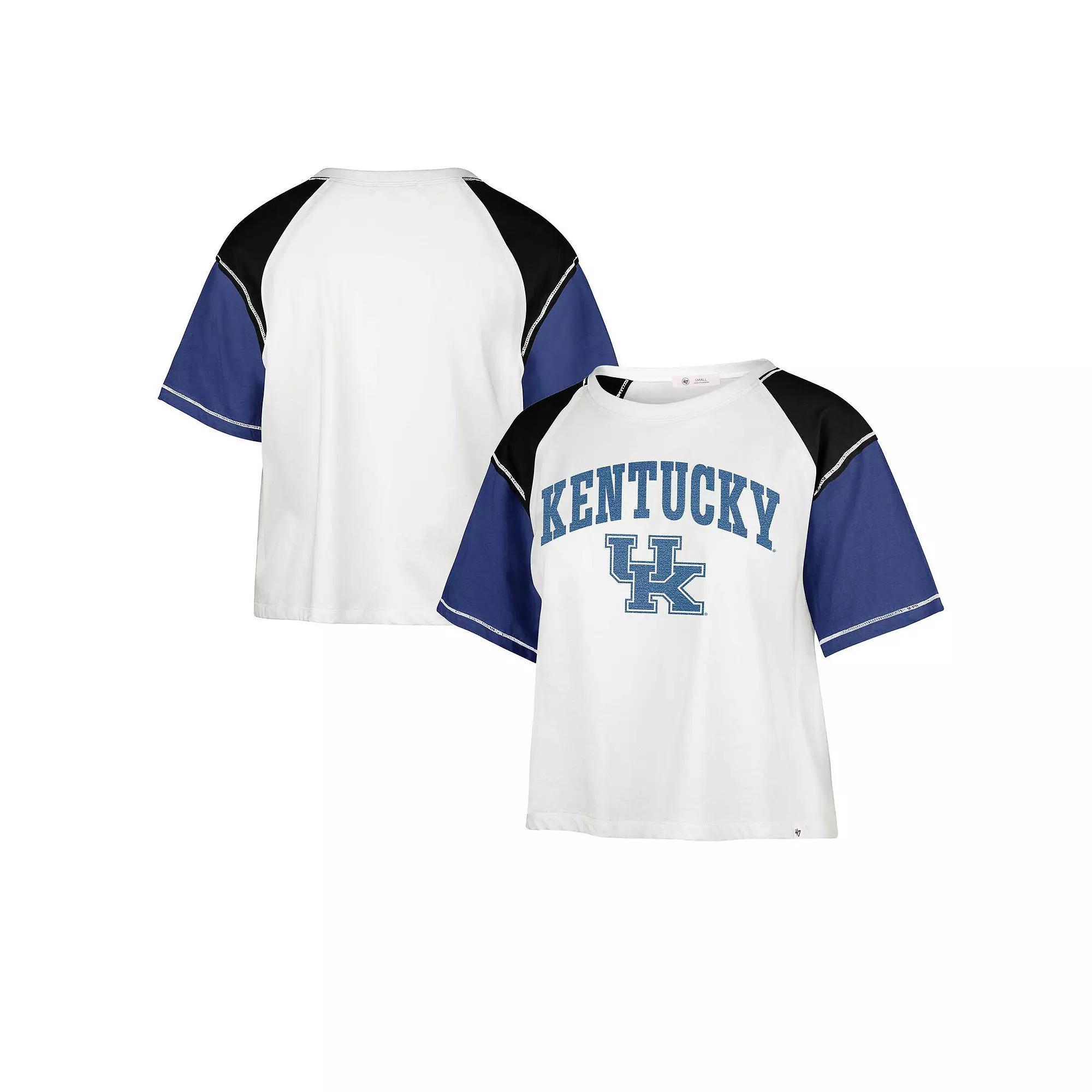 Women's '47 White Kentucky Wildcats Serenity Gia Cropped T-Shirt, Size: Medium Product Image