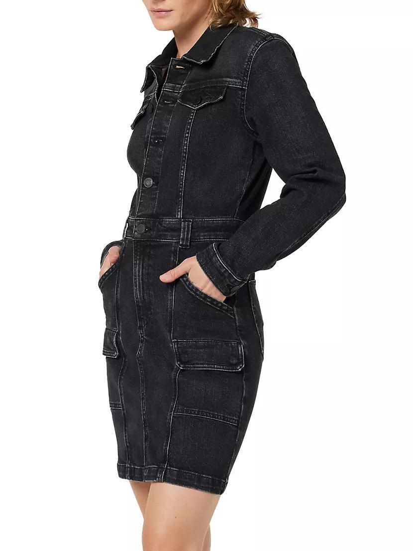 Reconstructed Denim Long-Sleeve Minidress Product Image
