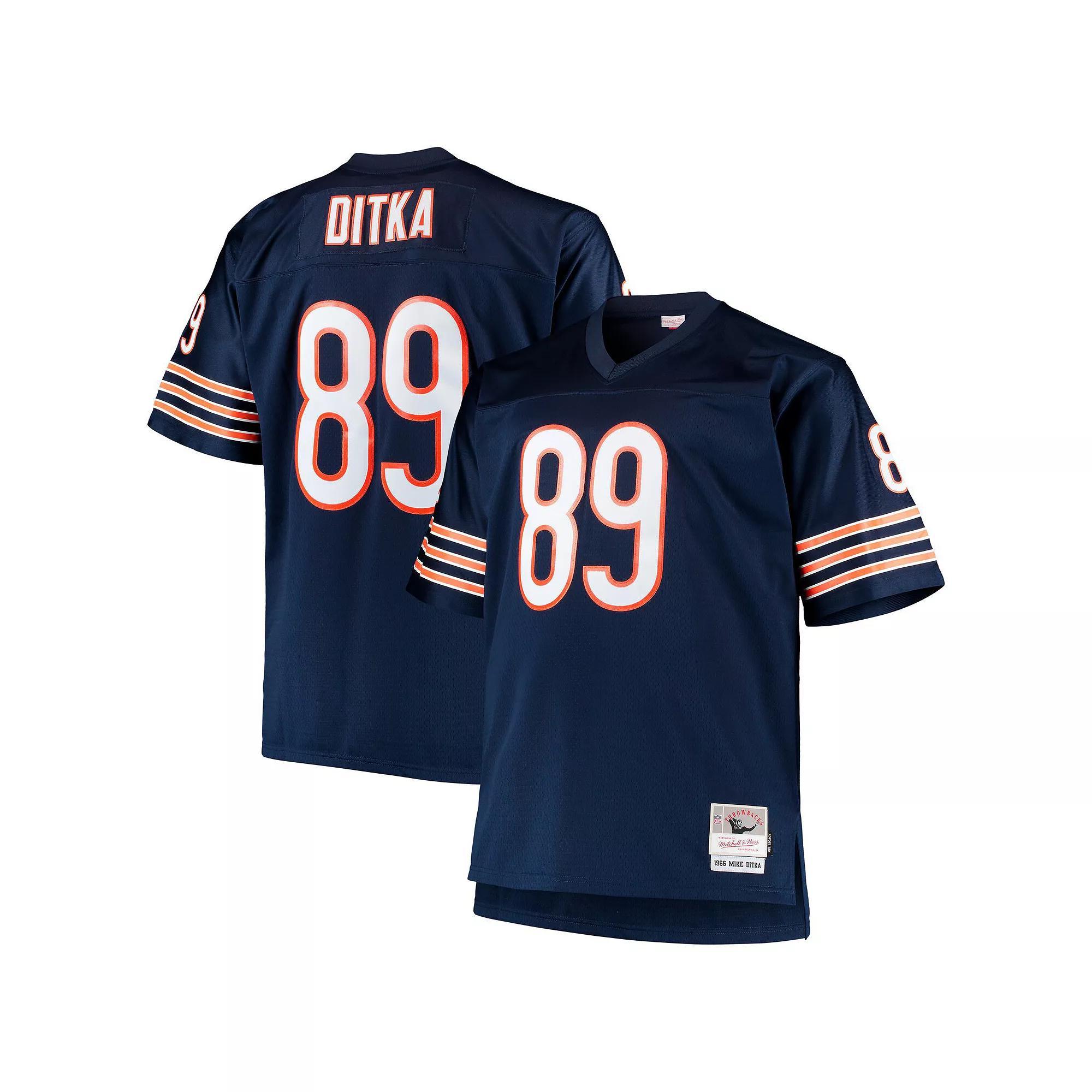 Men's Mitchell & Ness Mike Ditka Navy Chicago Bears Big & Tall 1966 Retired Player Replica Jersey, Size: 2XLT, Blue Product Image