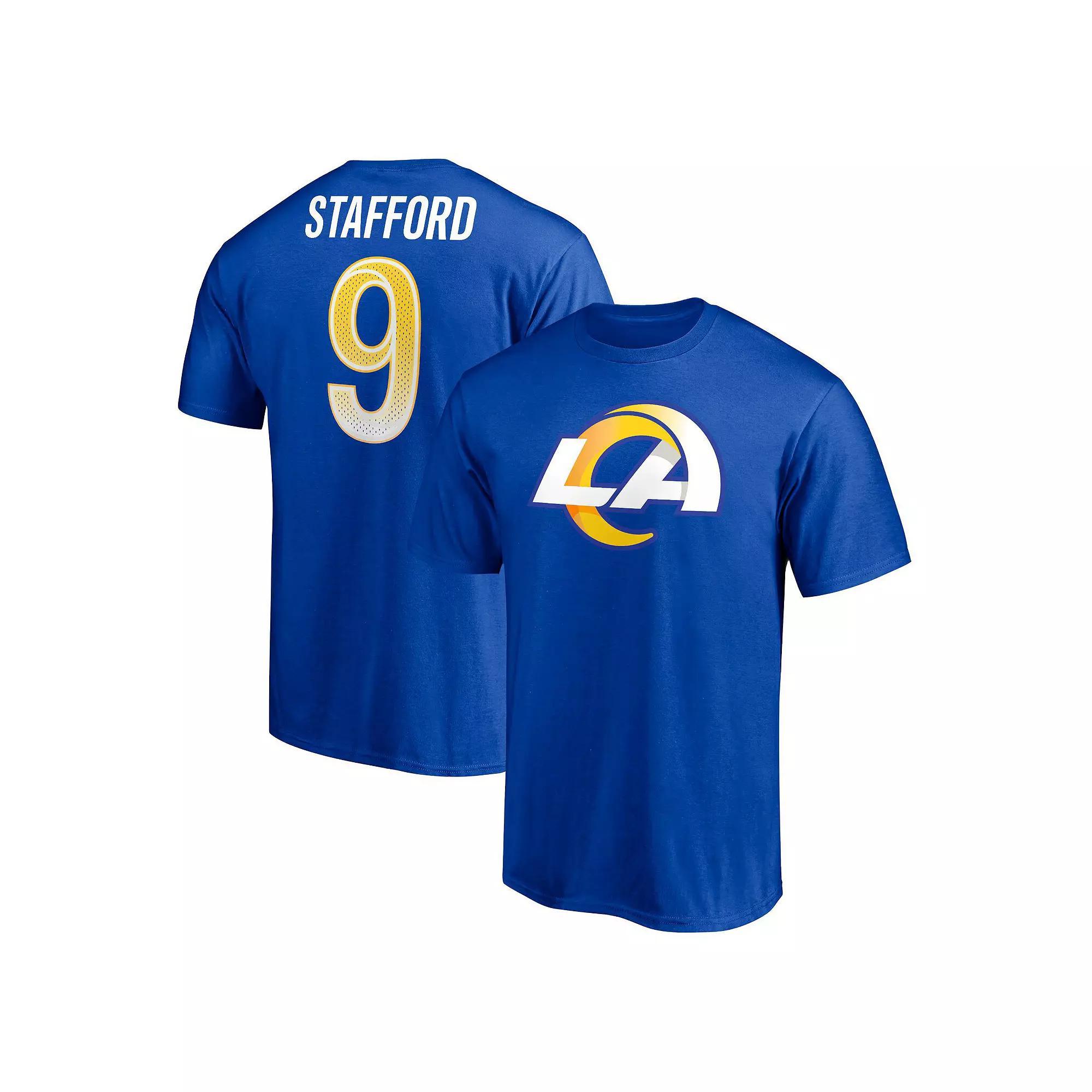 Men's Fanatics Branded Matthew Stafford Royal Los Angeles Rams Player Icon T-Shirt, Size: Small, Blue Product Image