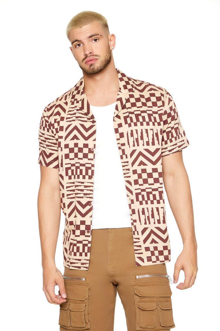 Geo Print Cuban Collar Shirt | Forever 21 Product Image
