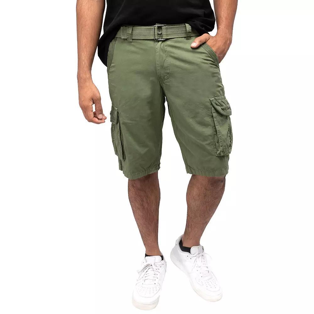 Men's RAW X by Xray Regular-Fit Belted Button Cargo Shorts, Size: 38, Green Product Image