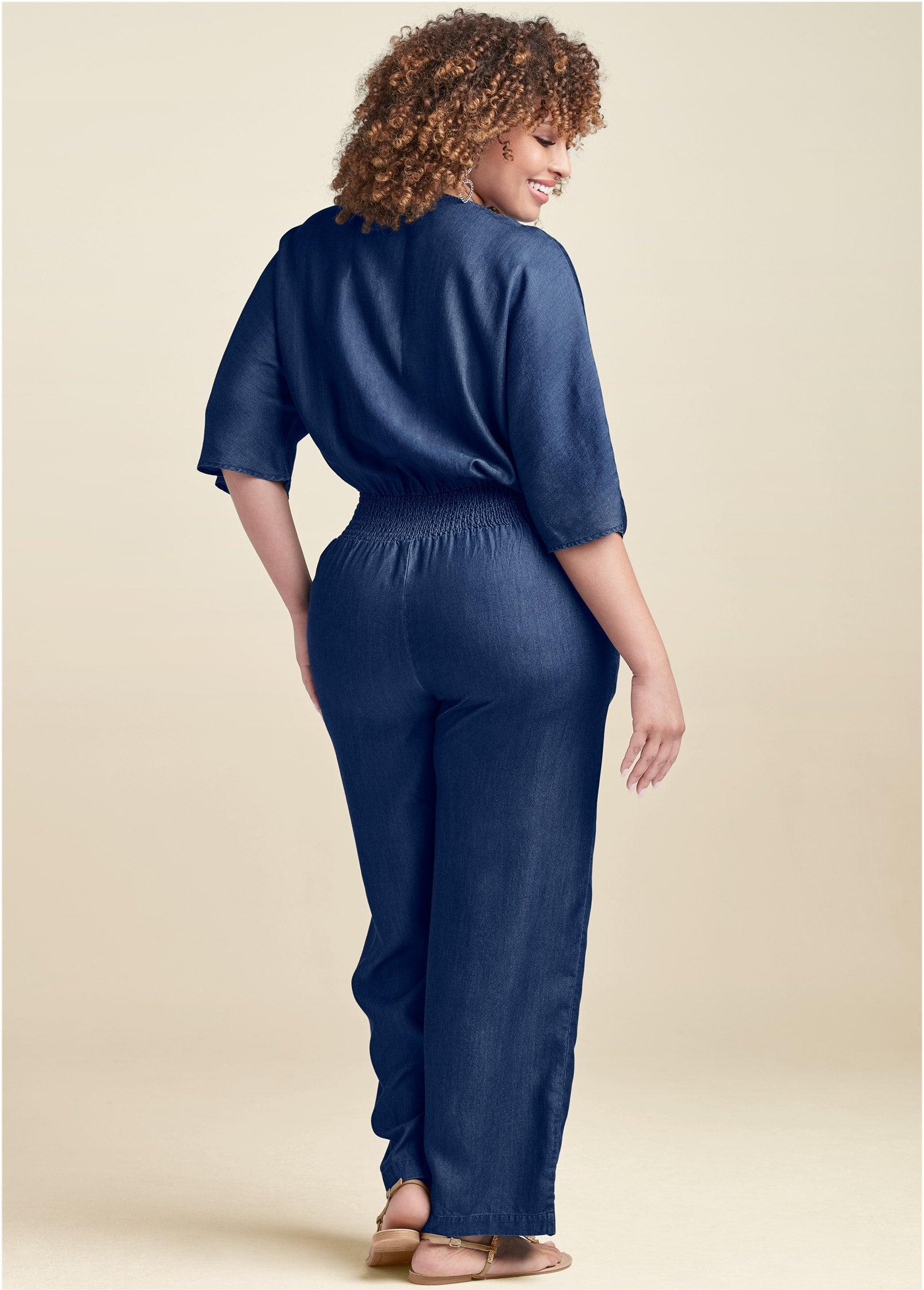 Chambray Jumpsuit - Dark Wash Product Image