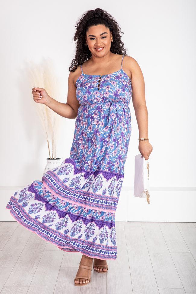 Gentle Breeze Purple Printed Maxi Dress FINAL SALE Product Image