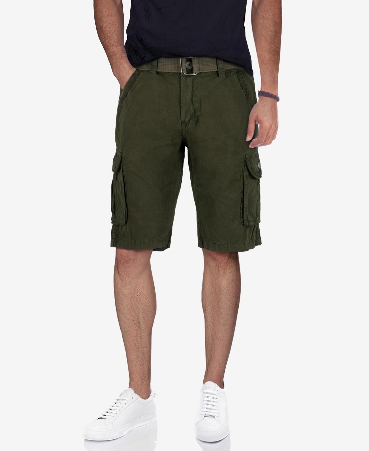 Men's RAW X by Xray Regular-Fit Belted Button Cargo Shorts, Size: 36, Black Product Image