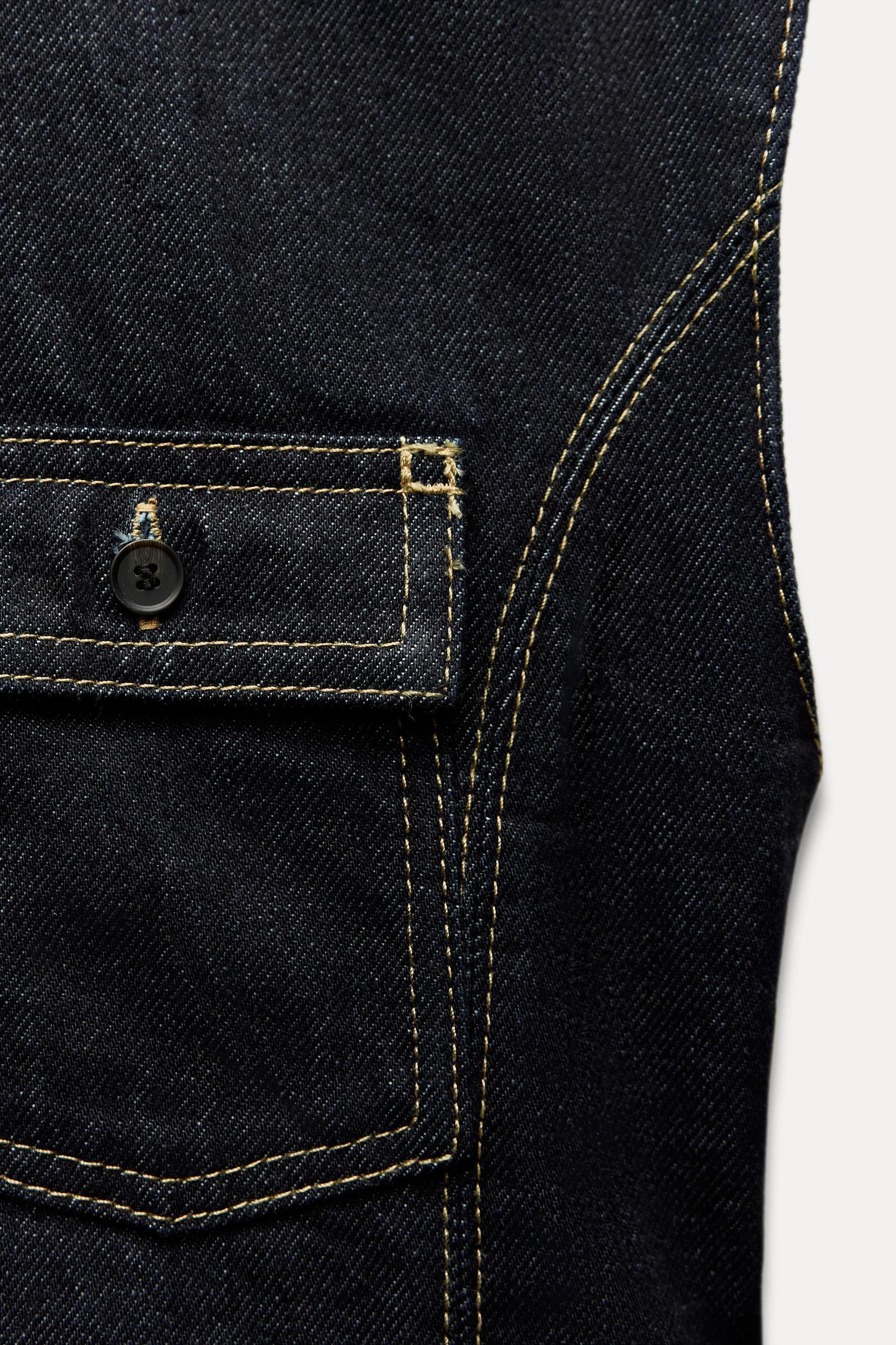 TOPSTITCH DENIM VEST ZW COLLECTION Product Image