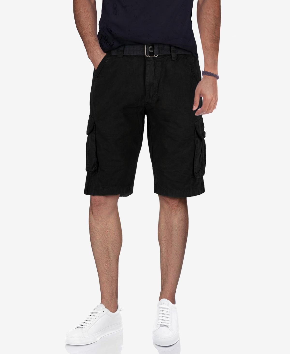 Men's RAW X by Xray Regular-Fit Belted Button Cargo Shorts, Size: 36, Black Product Image