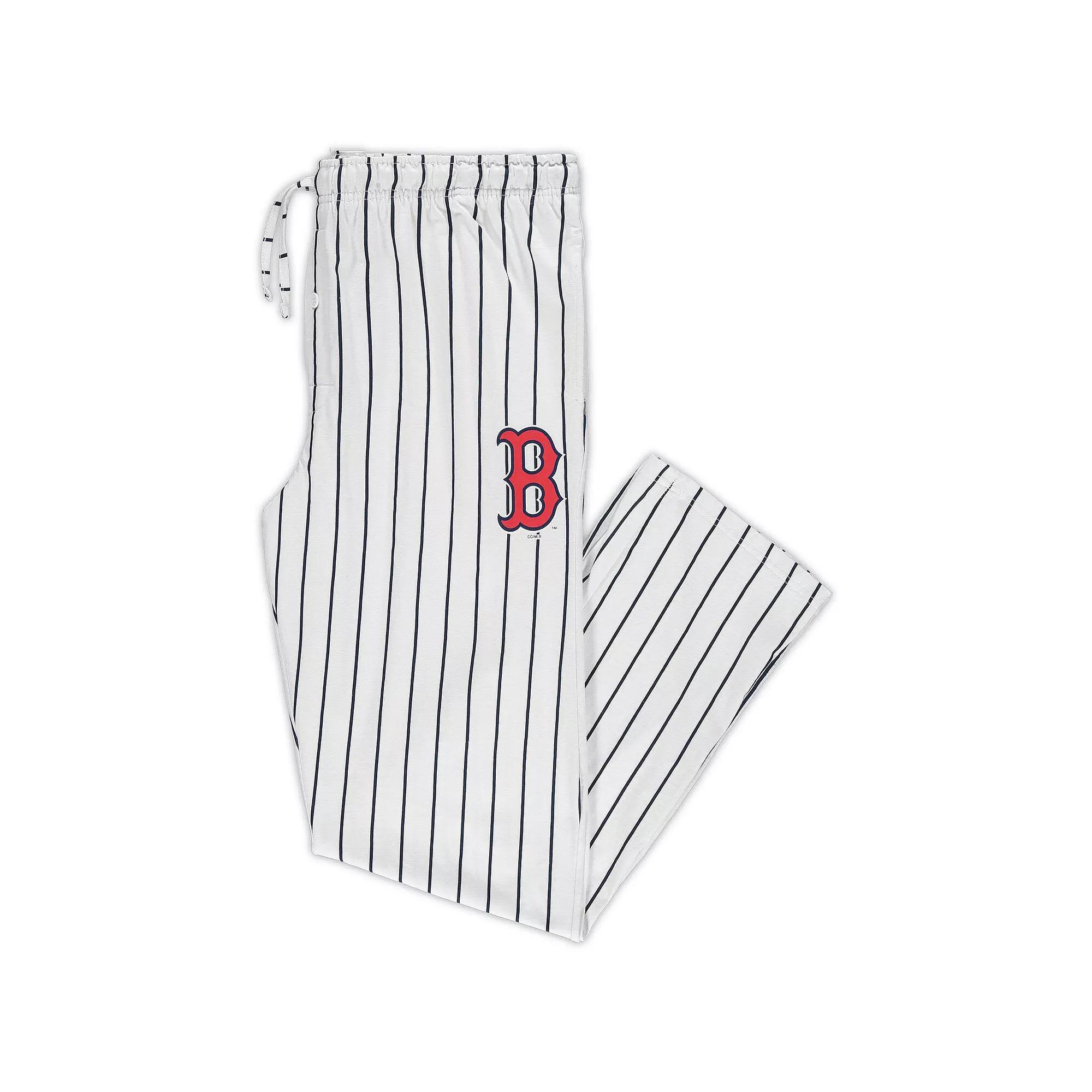 Men's Concepts Sport White/Navy Boston Red Sox Big & Tall Pinstripe Sleep Pants, Size: 2XB Product Image