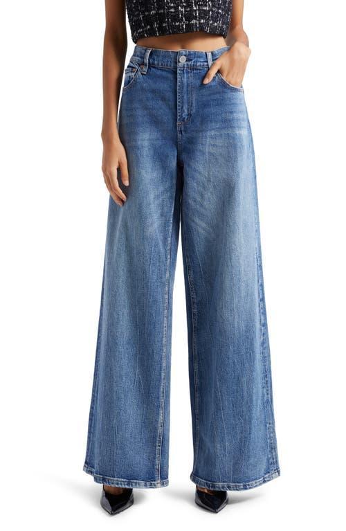 Alice and Olivia Trish Mid Rise Baggy Jeans in Broklyn Blue Product Image