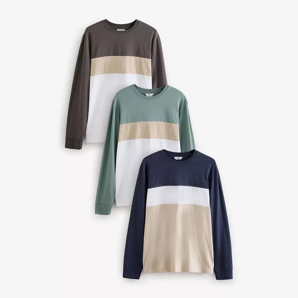 Men's NEXT Relaxed Knitted Wool Blend Long Sleeve Textured Polo Shirt, Size: Large, Multi Product Image