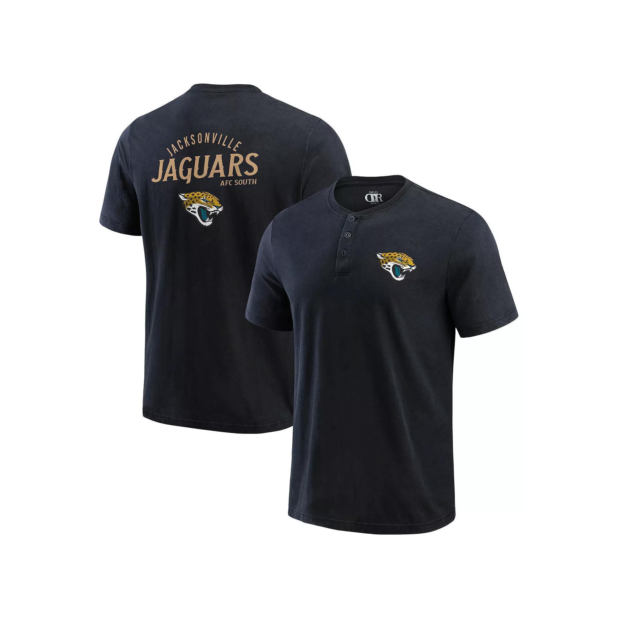Men's Darius Rucker Collection by Fanatics Black Jacksonville Jaguars Washed Henley T-Shirt, Size: Small Product Image