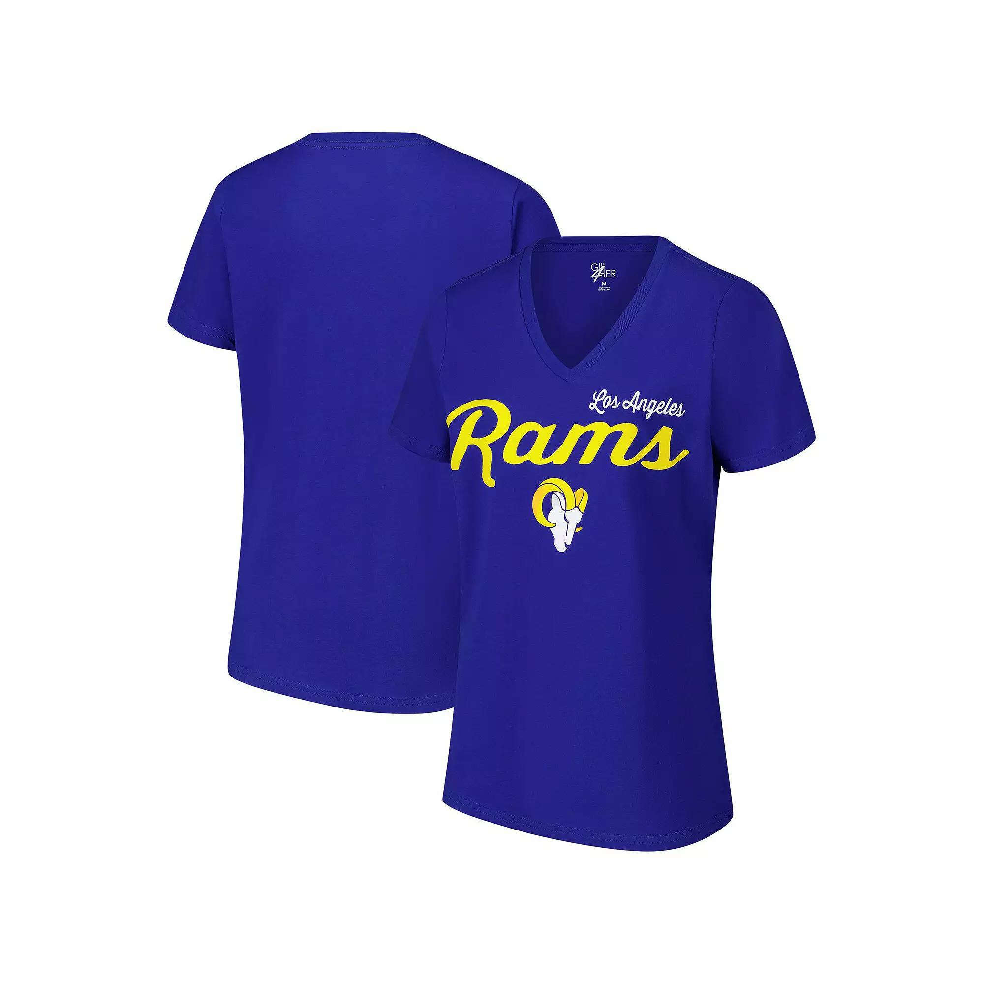 Womens G-III 4Her by Carl Banks Royal Los Angeles Rams Post Season V-Neck T-Shirt Product Image