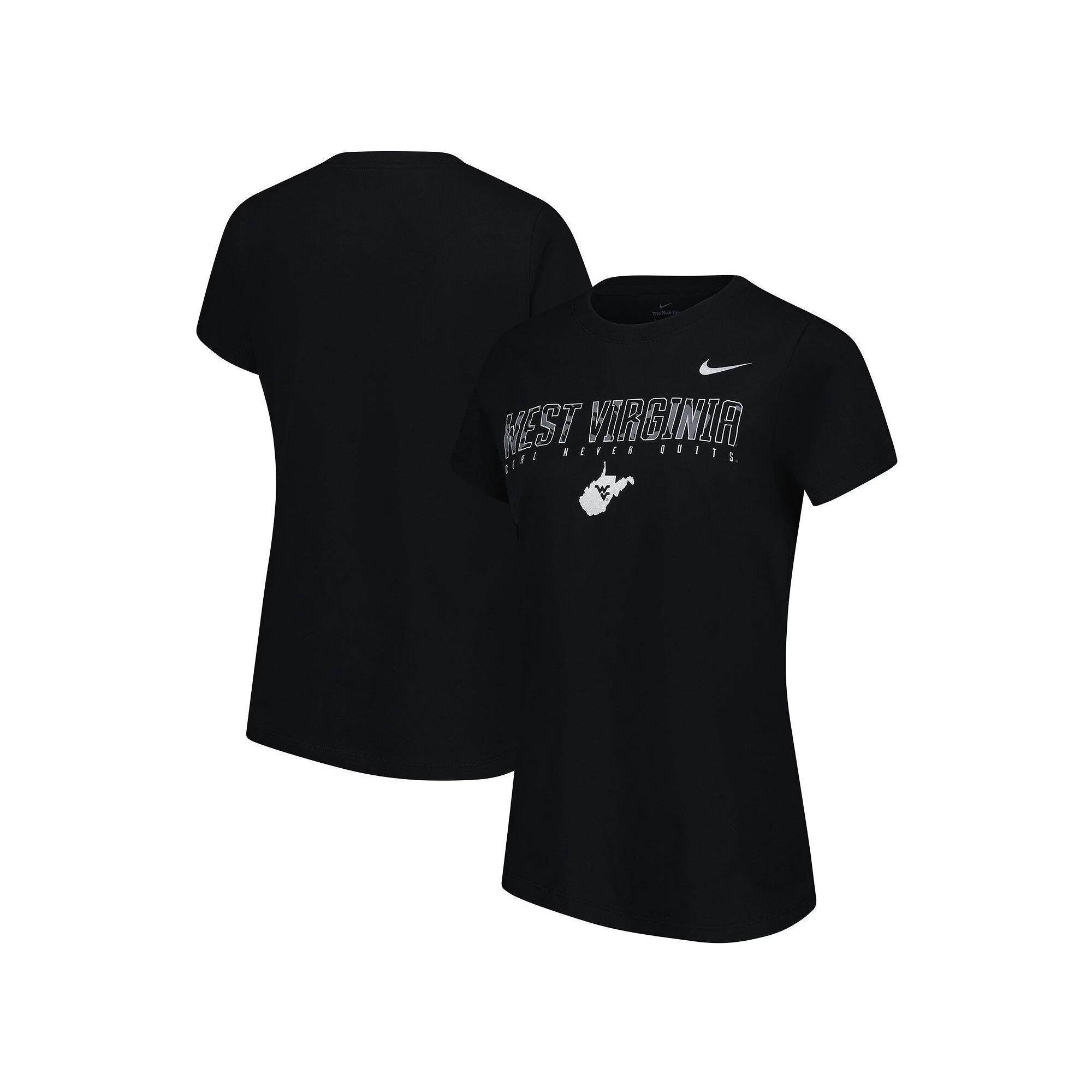 Women's Nike Black West Virginia Mountaineers Coal Never Quits T-Shirt, Size: Large Product Image