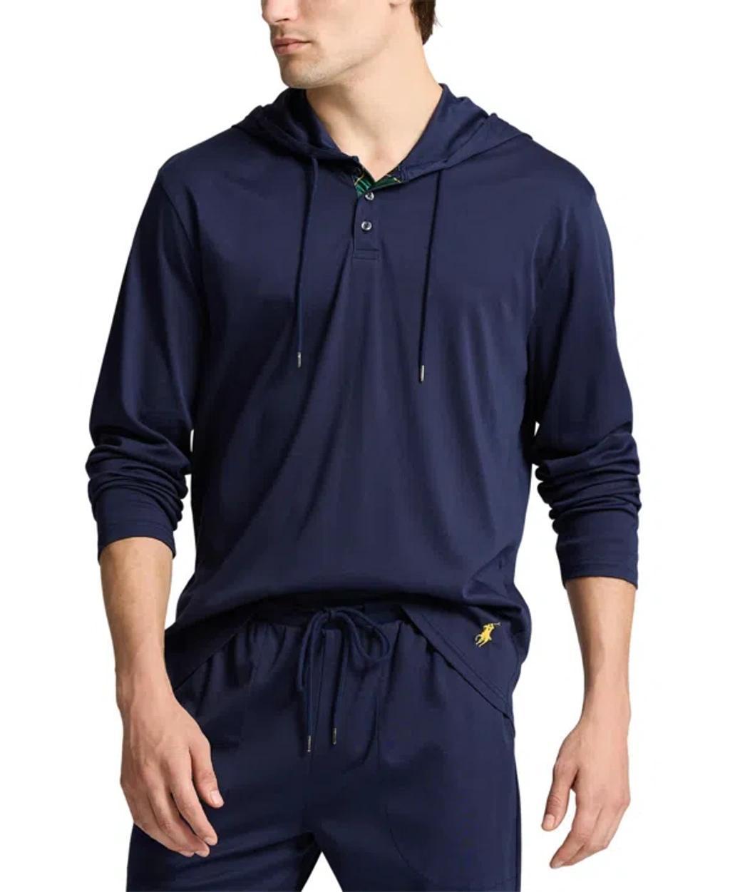 POLO RALPH LAUREN Men's Cotton Sleep Hoodie In Navy Product Image