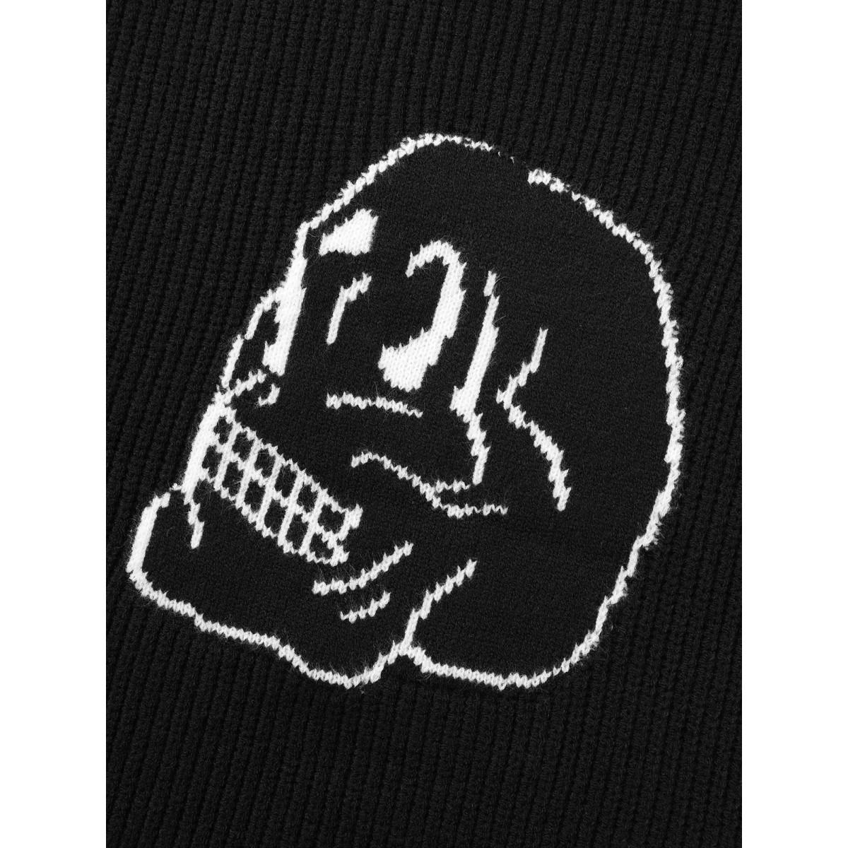 Plus Size Skull Printed Balloon Sleeves Pullover Black Women Casual Loose Long Sleeve Round Neck Everyday Pullovers BloomChic 26/4X Product Image
