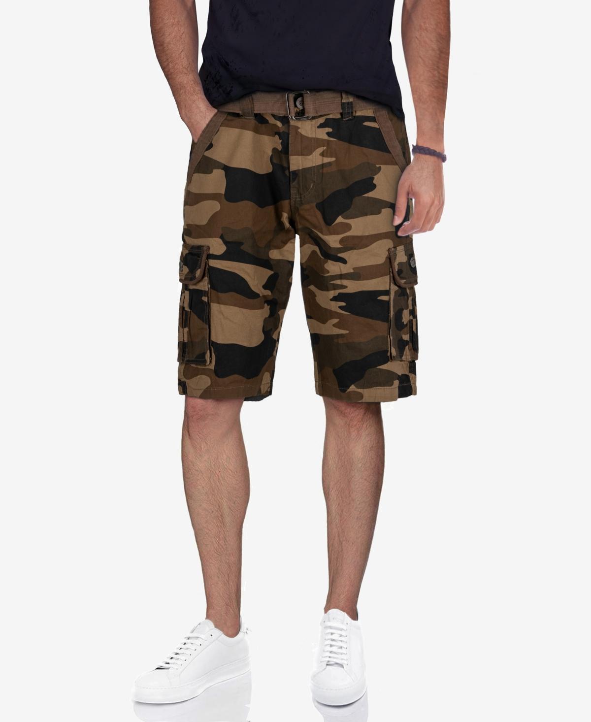 Men's RAW X by Xray Regular-Fit Belted Button Cargo Shorts, Size: 36, Black Product Image