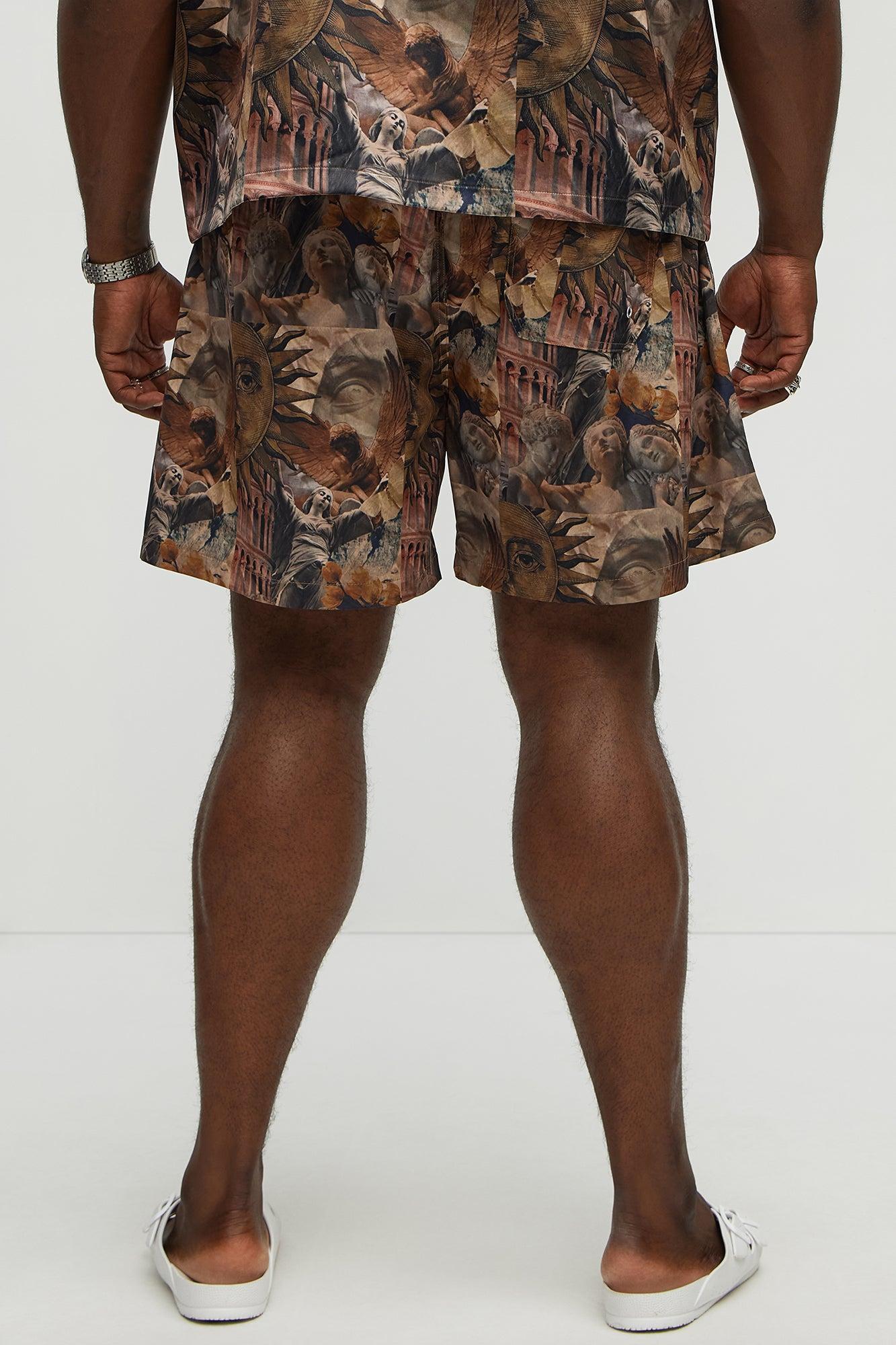 Celestial Glory Swim Mid Trunk - Brown/combo Product Image