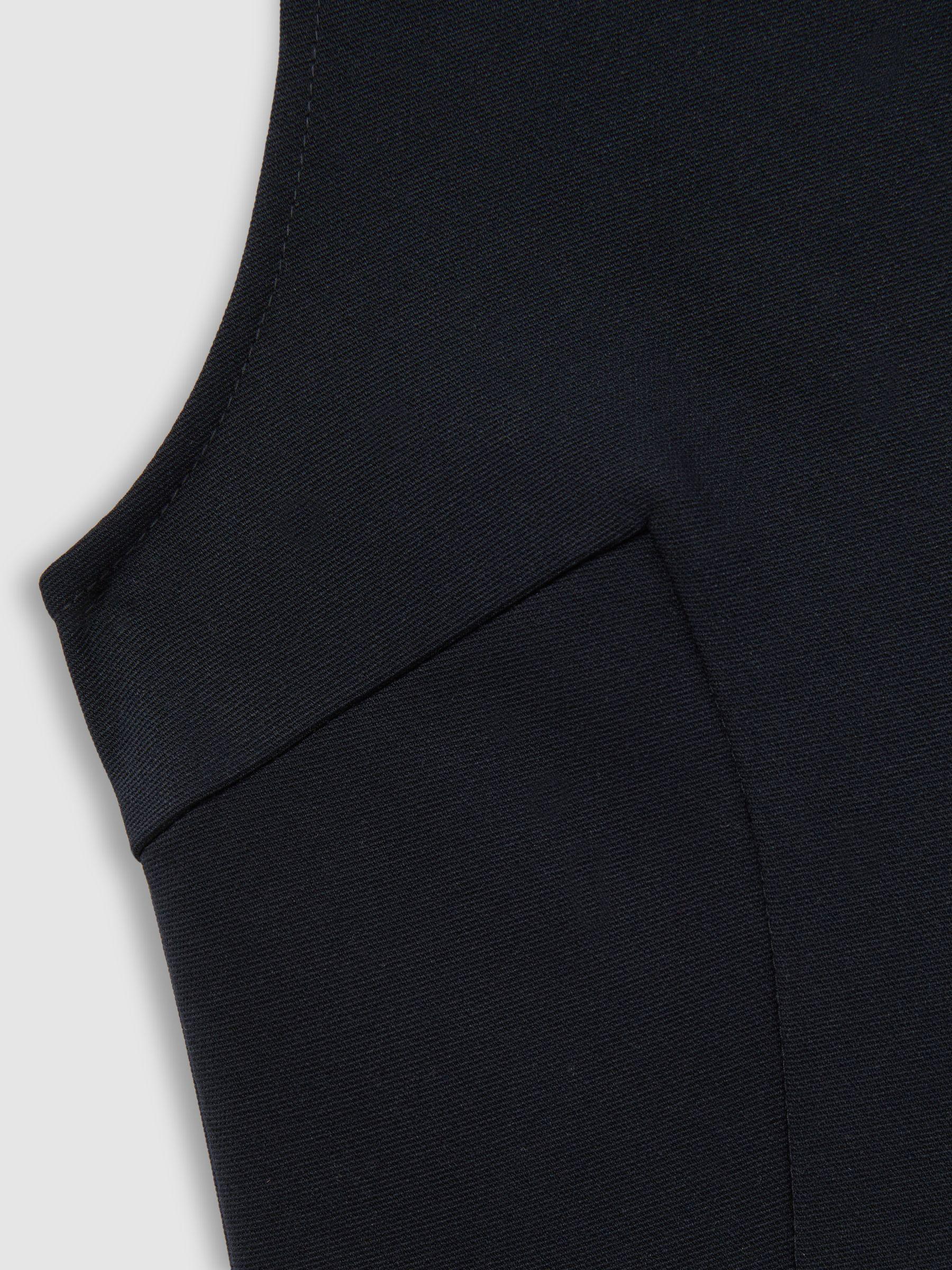 Cassie Navy Fit-and-Flare Split Sleeve Midi Dress Product Image