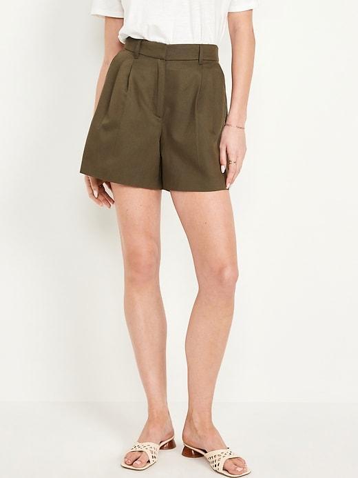 Extra High-Waisted Taylor Trouser Shorts -- 5-inch inseam Product Image