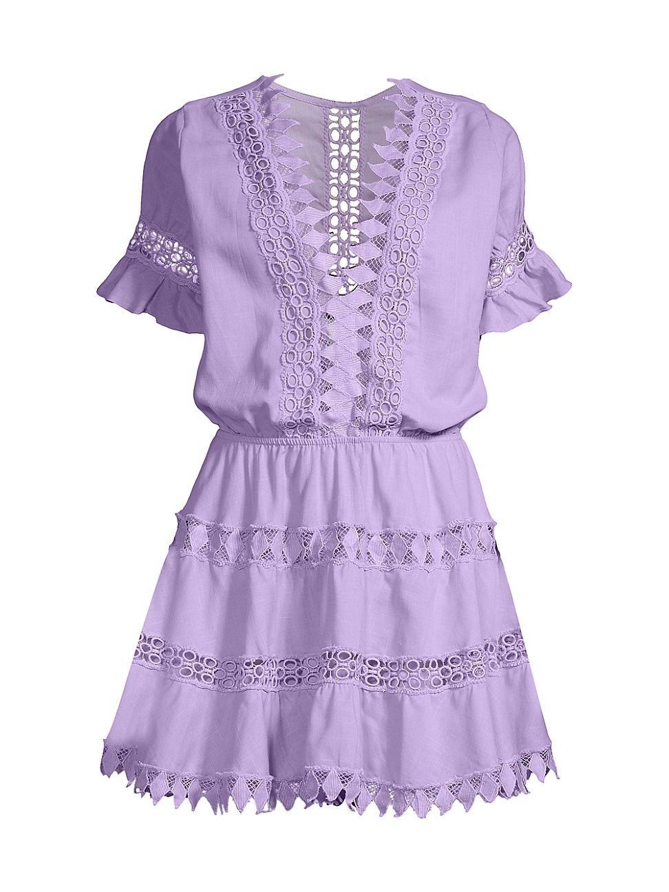 Peixoto Ora Cotton Embroidered Mini Dress Swim Cover Up Product Image