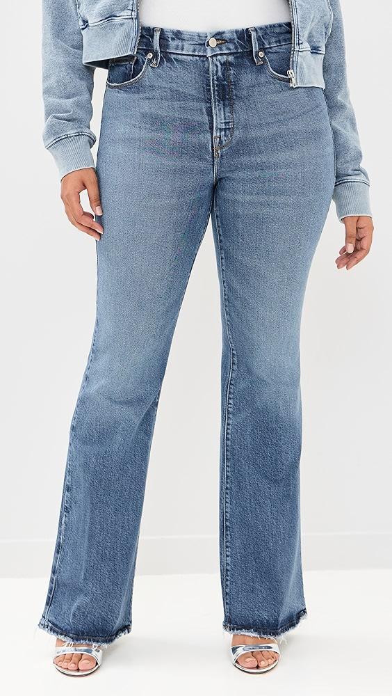Good American Good Legs Flare Deep V Yoke Jeans | Shopbop Product Image
