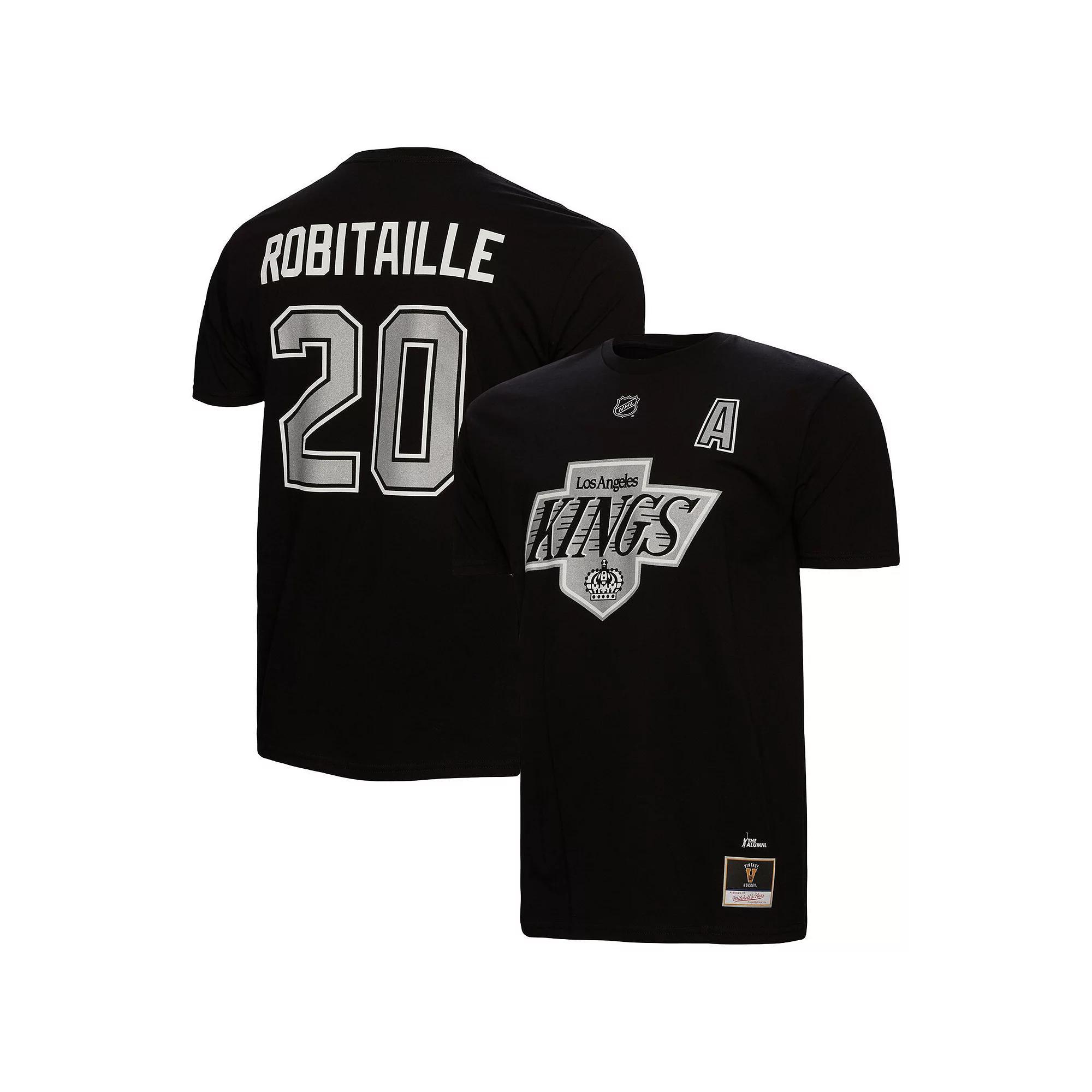 Men's Mitchell & Ness Luc Robitaille Black Los Angeles Kings  Name & Number T-Shirt, Size: Small, Kgs Black Product Image