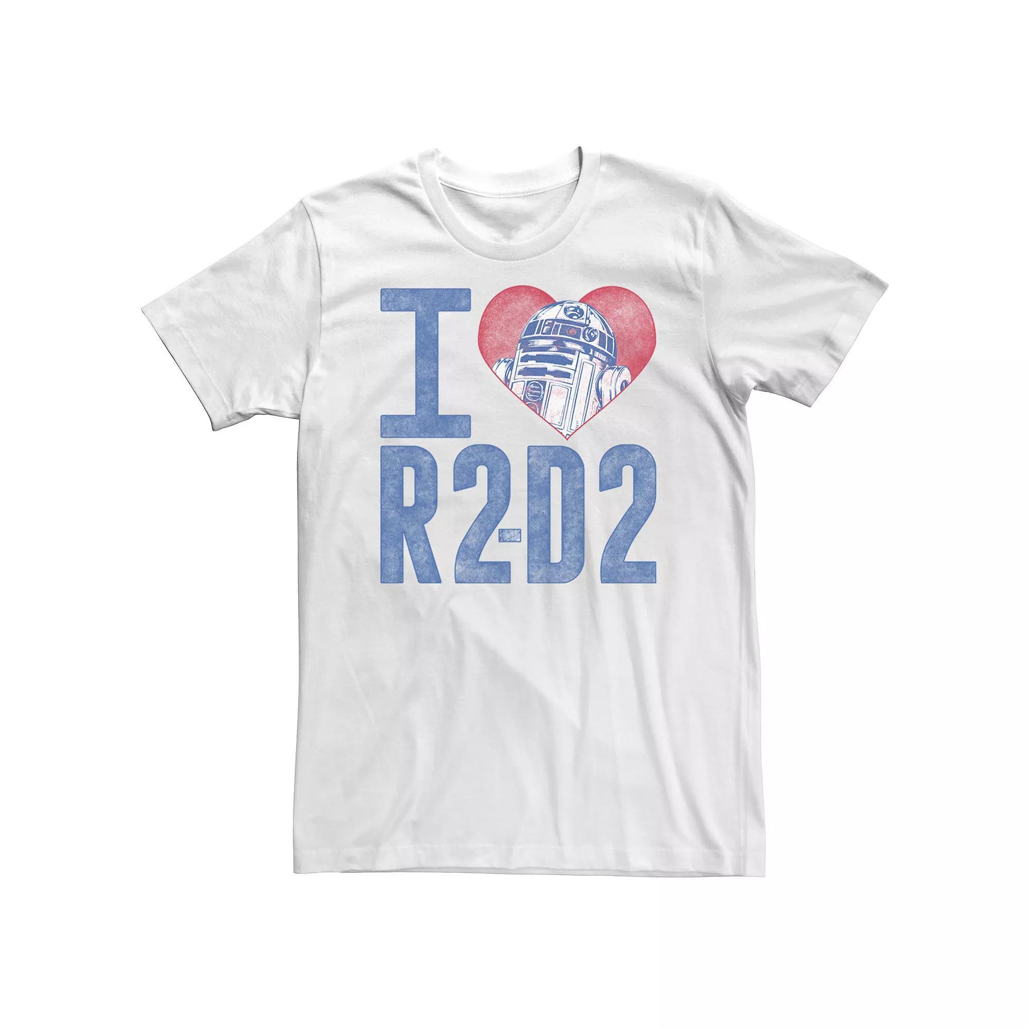 Big & Tall Star Wars I Heart R2-D2 Color Crayon Tee, Men's, Size: XXL Tall, White Product Image