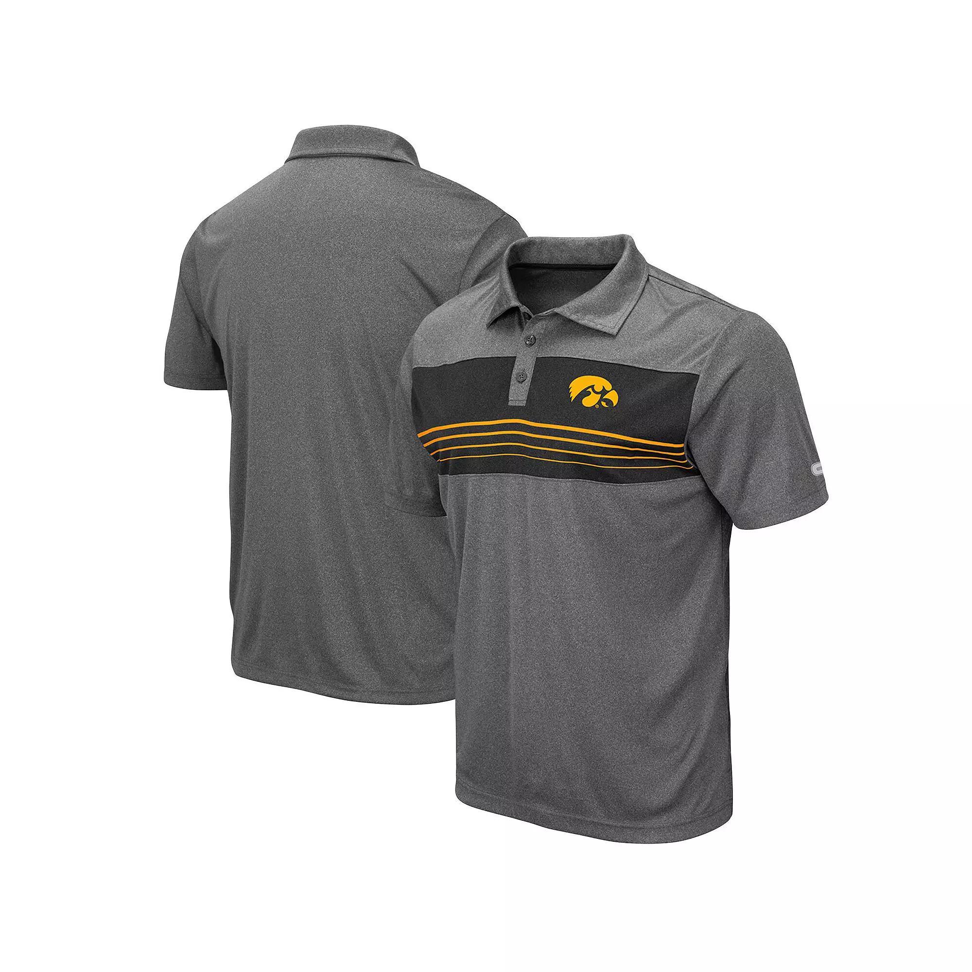 Men's Colosseum Heathered Charcoal Wisconsin Badgers Smithers Polo, Size: Small Product Image