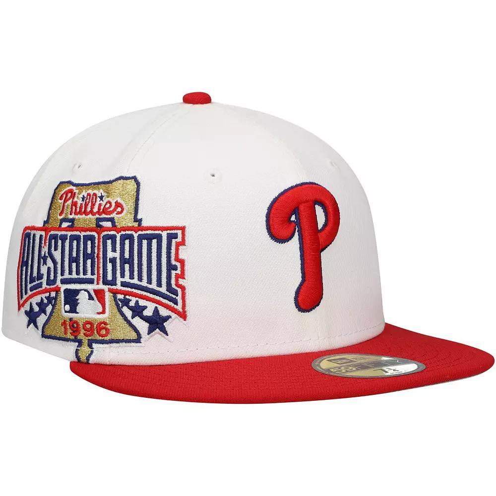 Men's New Era White/Red Philadelphia Phillies Major Sidepatch 59FIFTY Fitted Hat, Size: 6 7/8 Product Image