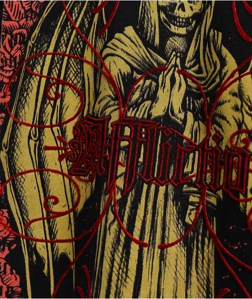 Affliction Prayer Black Wash Zip Hoodie Product Image
