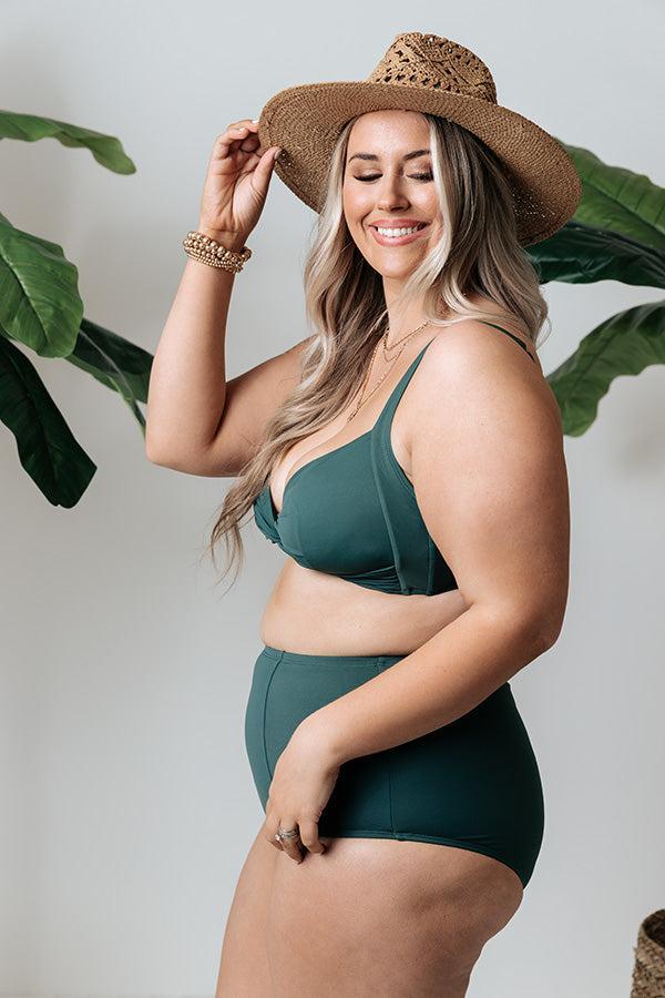 Tanning In Tulum Bikini Top in Forest Product Image