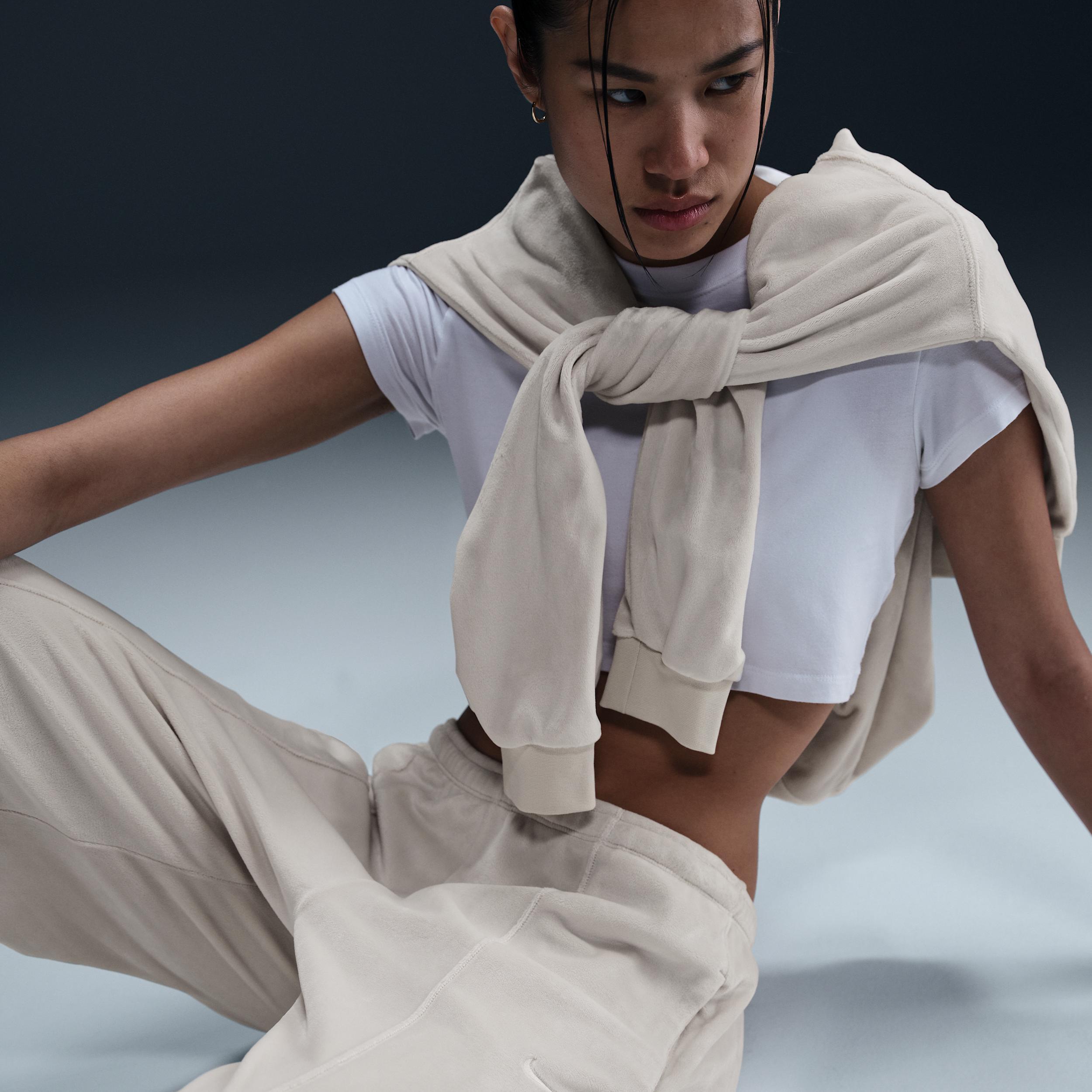 Women's Nike Sportswear Chill Knit Mid-Rise Velour Pants Product Image