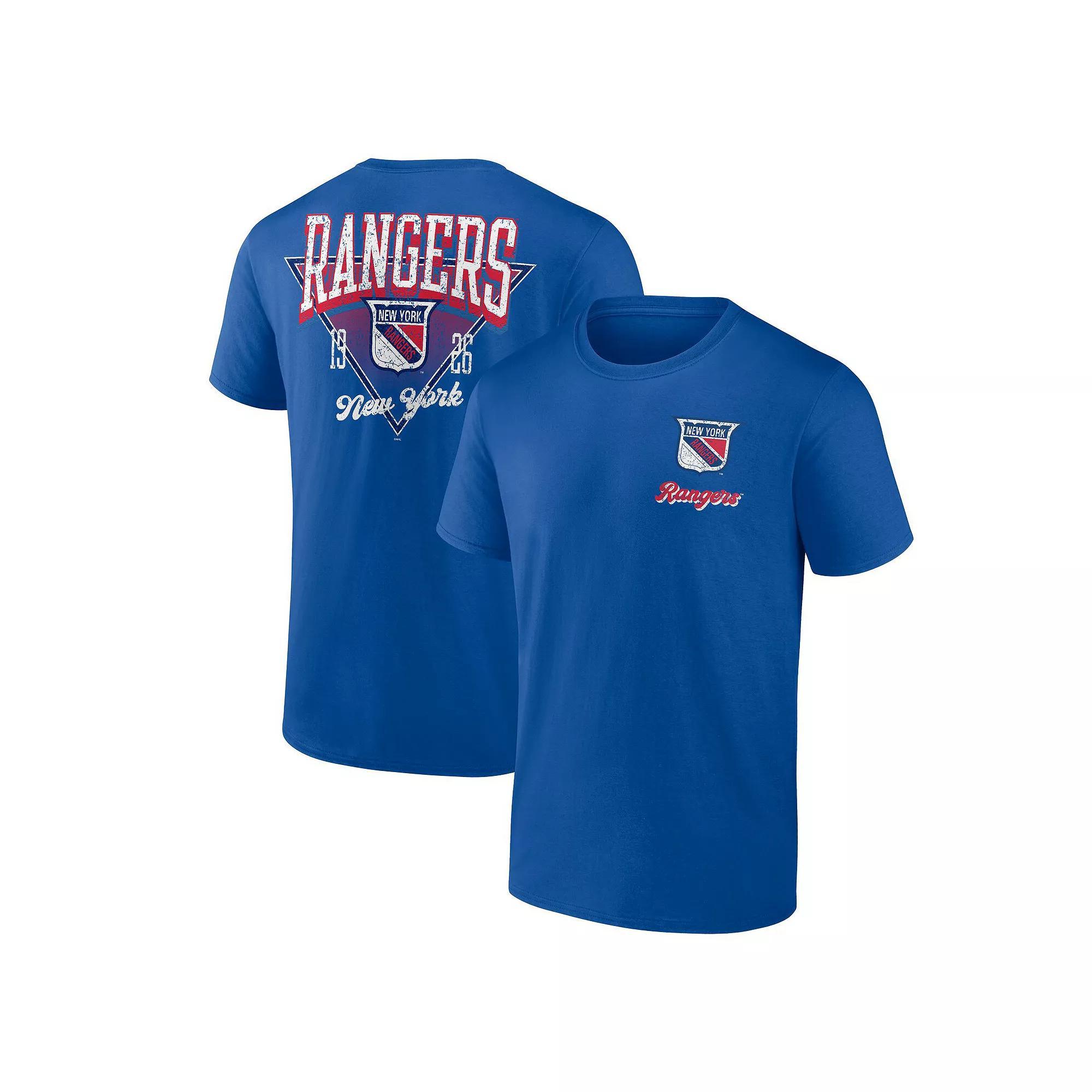Men's Blue New York Rangers Never Over T-Shirt, Size: Small, Ran Blue Product Image