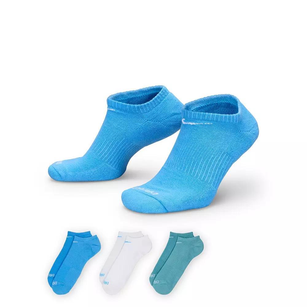 Womens Nike 3-Pack Everyday Plus Cushion Training No-Show Socks Product Image
