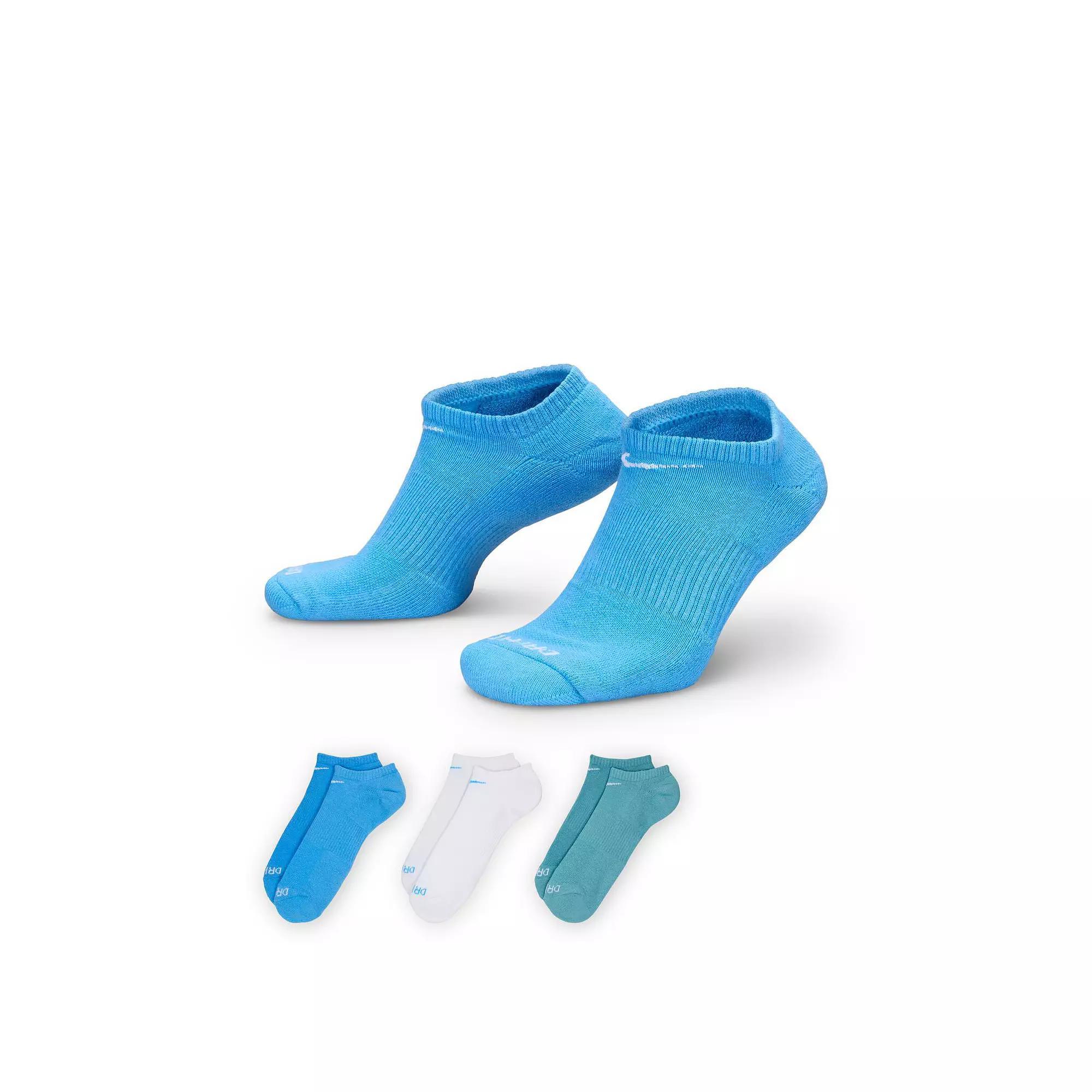 Womens Nike 3-Pack Everyday Plus Cushion Training No-Show Socks Product Image