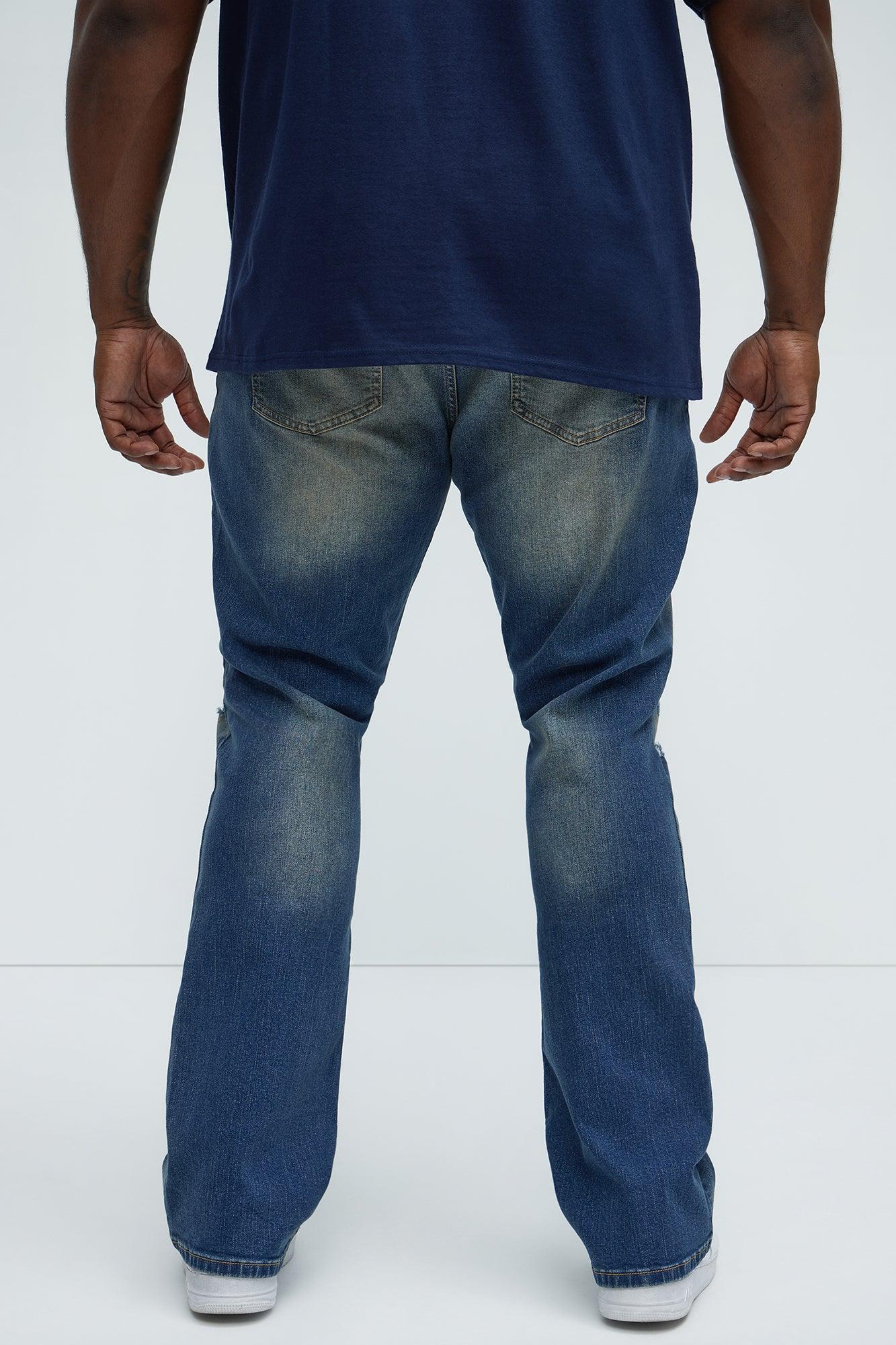 Arch Stacked Skinny Flare Jeans - Dark Wash Product Image